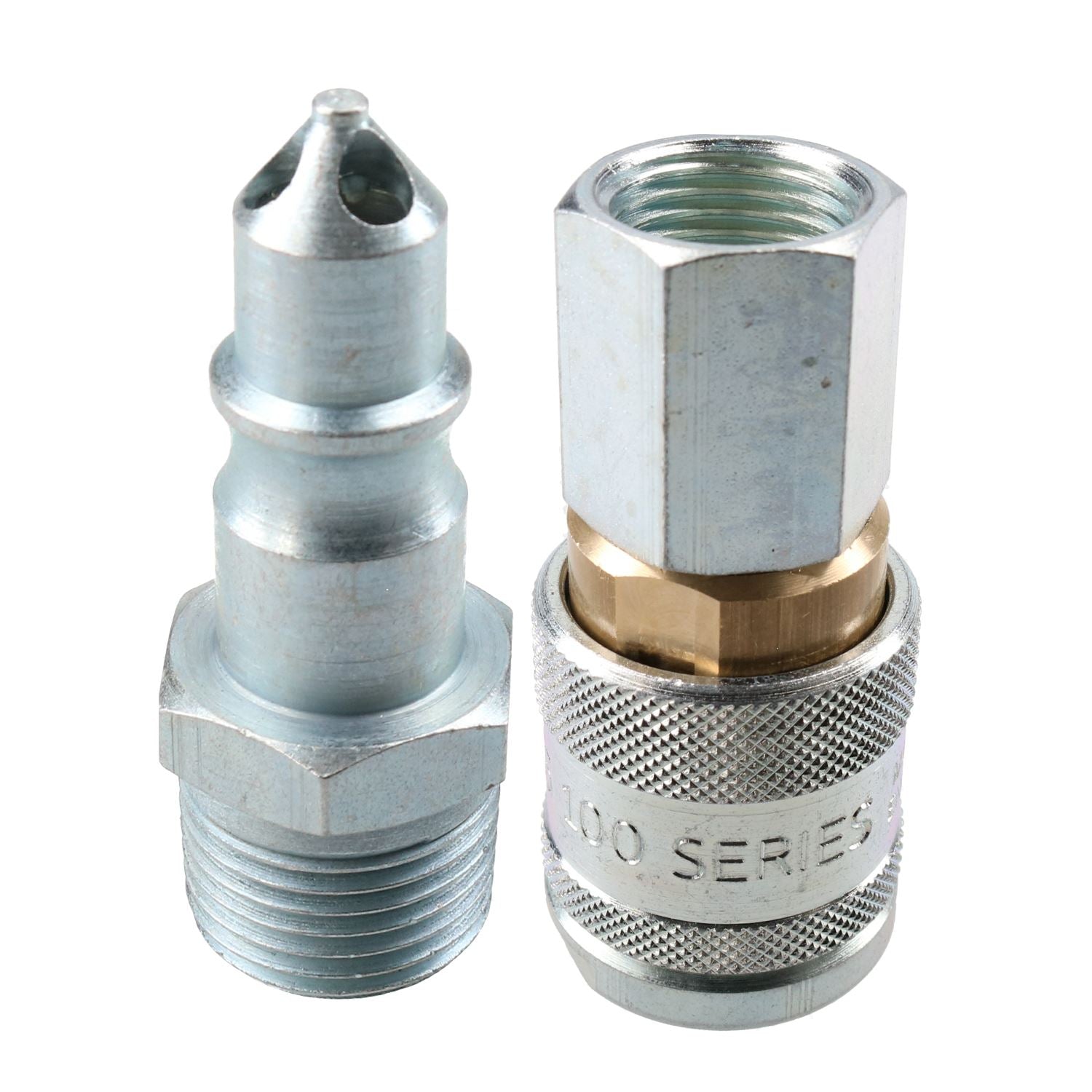 Raccord femelle et raccord mâle pour tuyau d'air série PCL 100, filetage BSP 1/2"