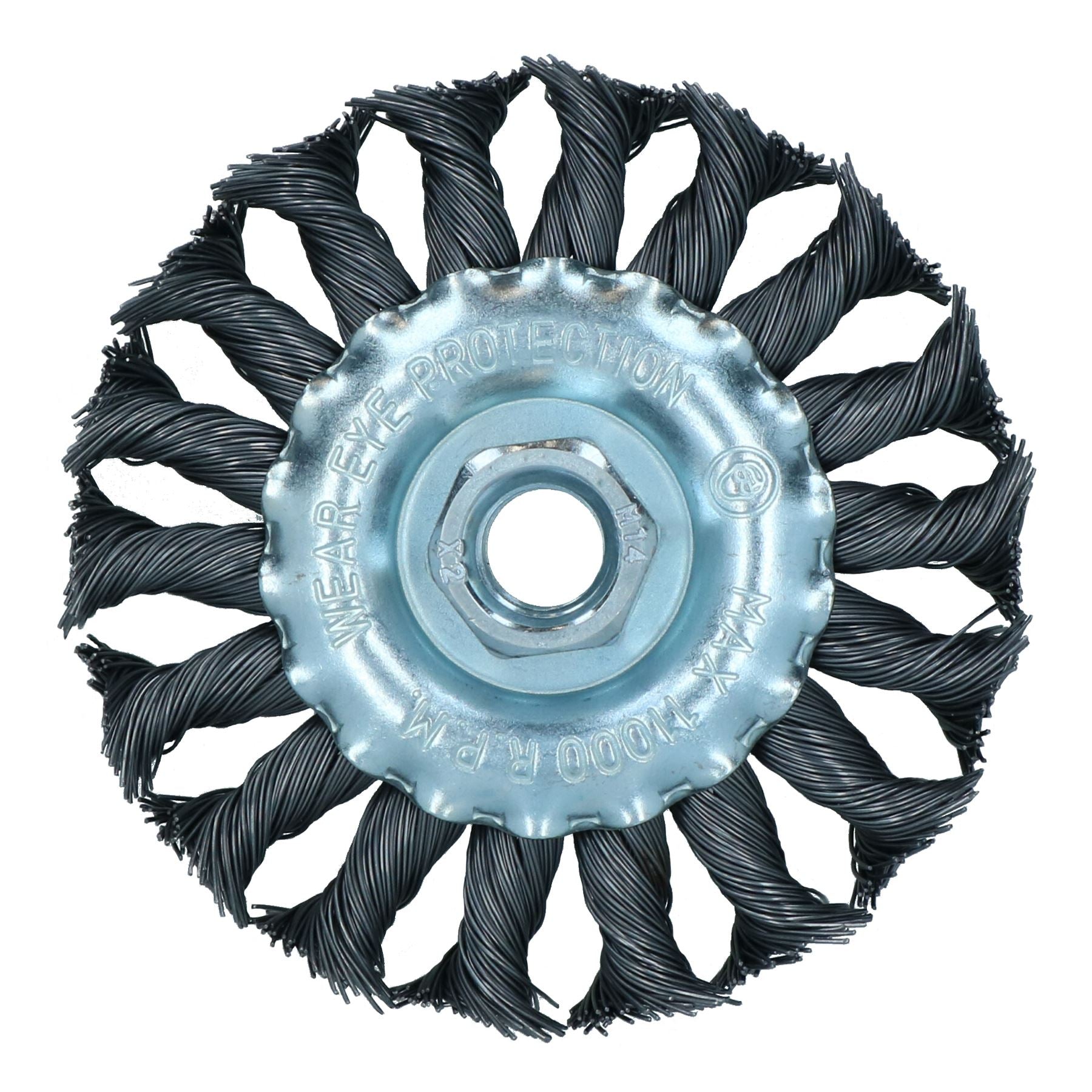 Brosse rotative à fil torsadé plat de 100 mm pour ébavurage, élimination de la rouille et de la peinture