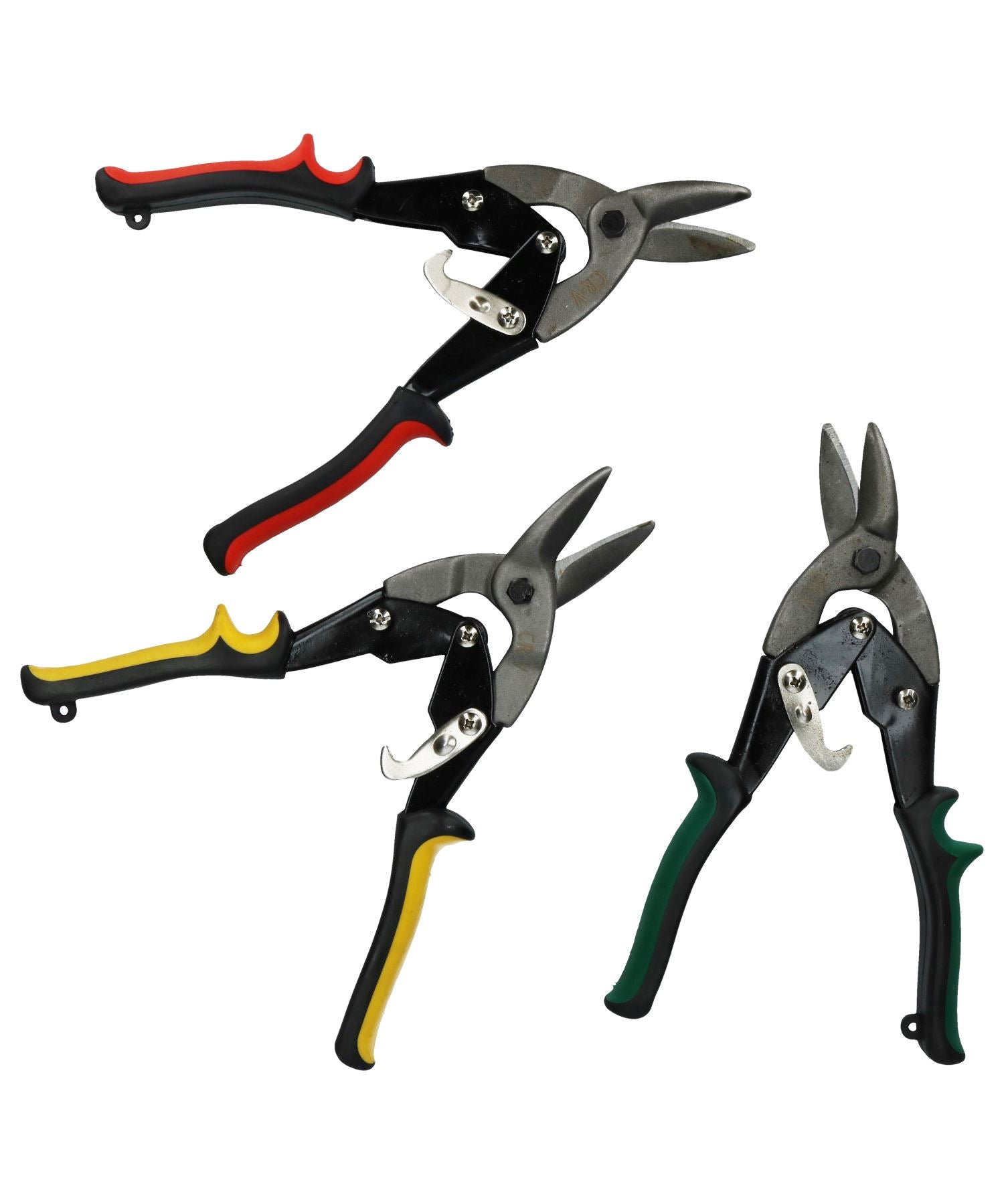 3pc Heavy Duty Aviation Tin Snips Set Sheet Metal Cutters Shears Tinsnip CRV