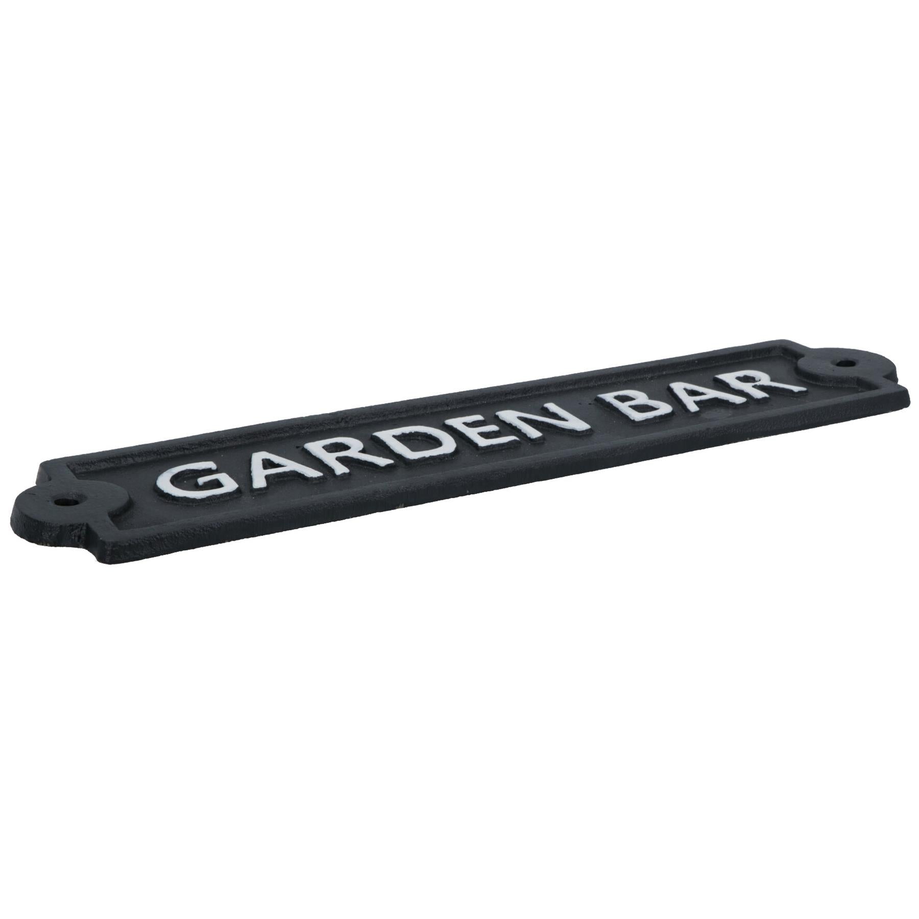 Garden Bar Sign Cast Iron Sign Plaque Wall Door Fence Gate Post House Yard Pub