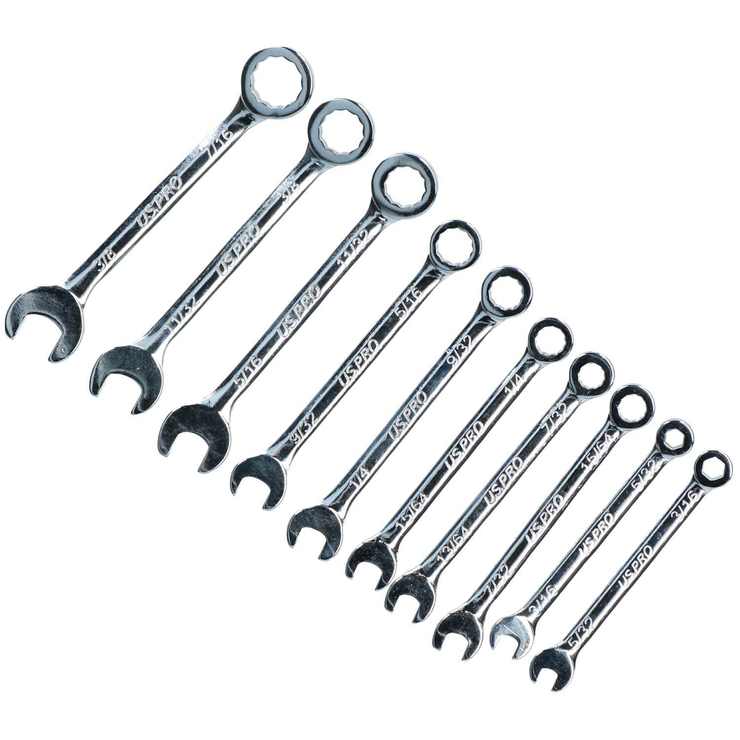 Metric and Imperial Mini Combination Spanner Set 4 - 11mm 3/16 - 7/16 20pc