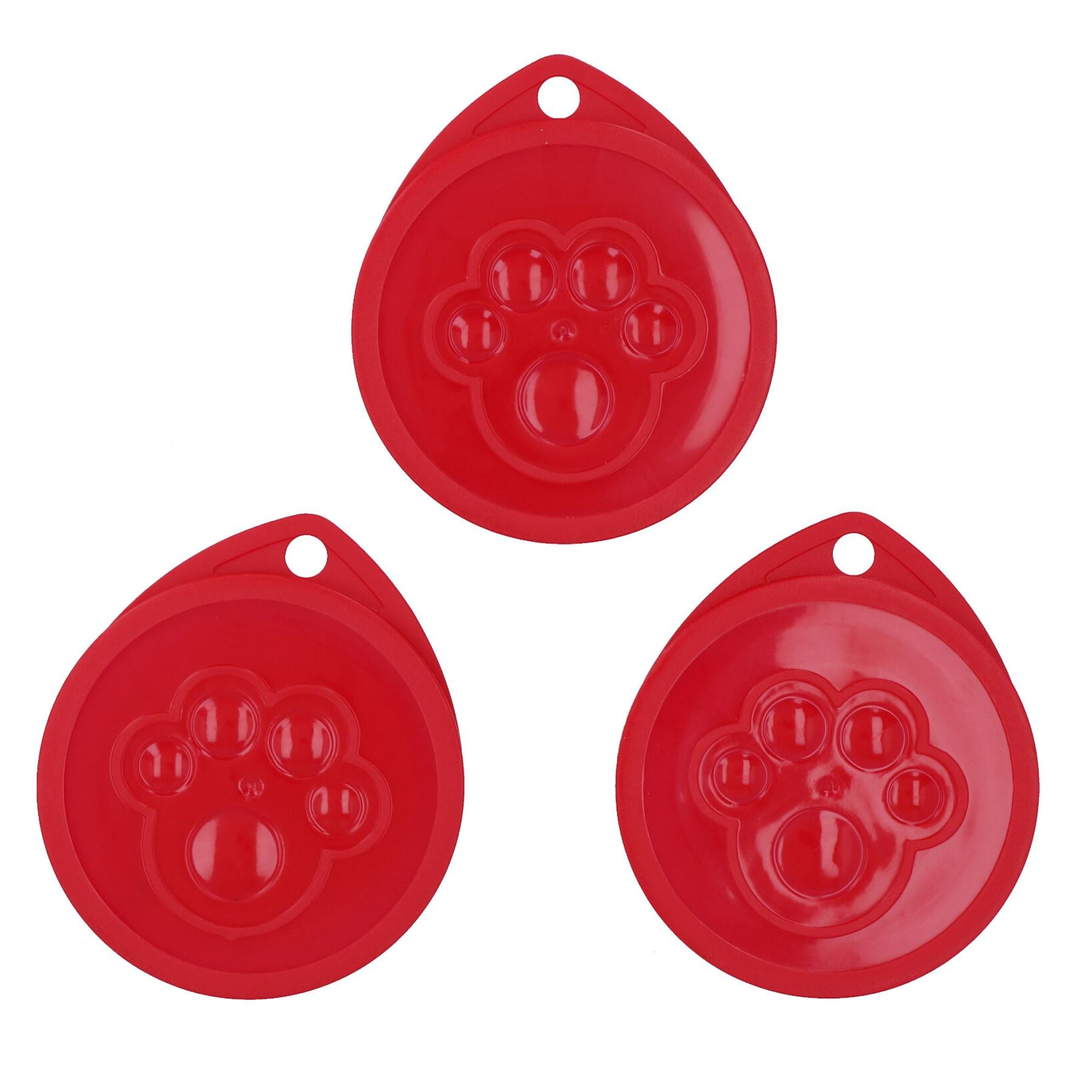 3er-Pack kleine Deckel für Tierfutter aus lebensmittelechtem Kunststoff für Hunde, Katzen und Haustiere, 3 Dosen – verschiedene Farben