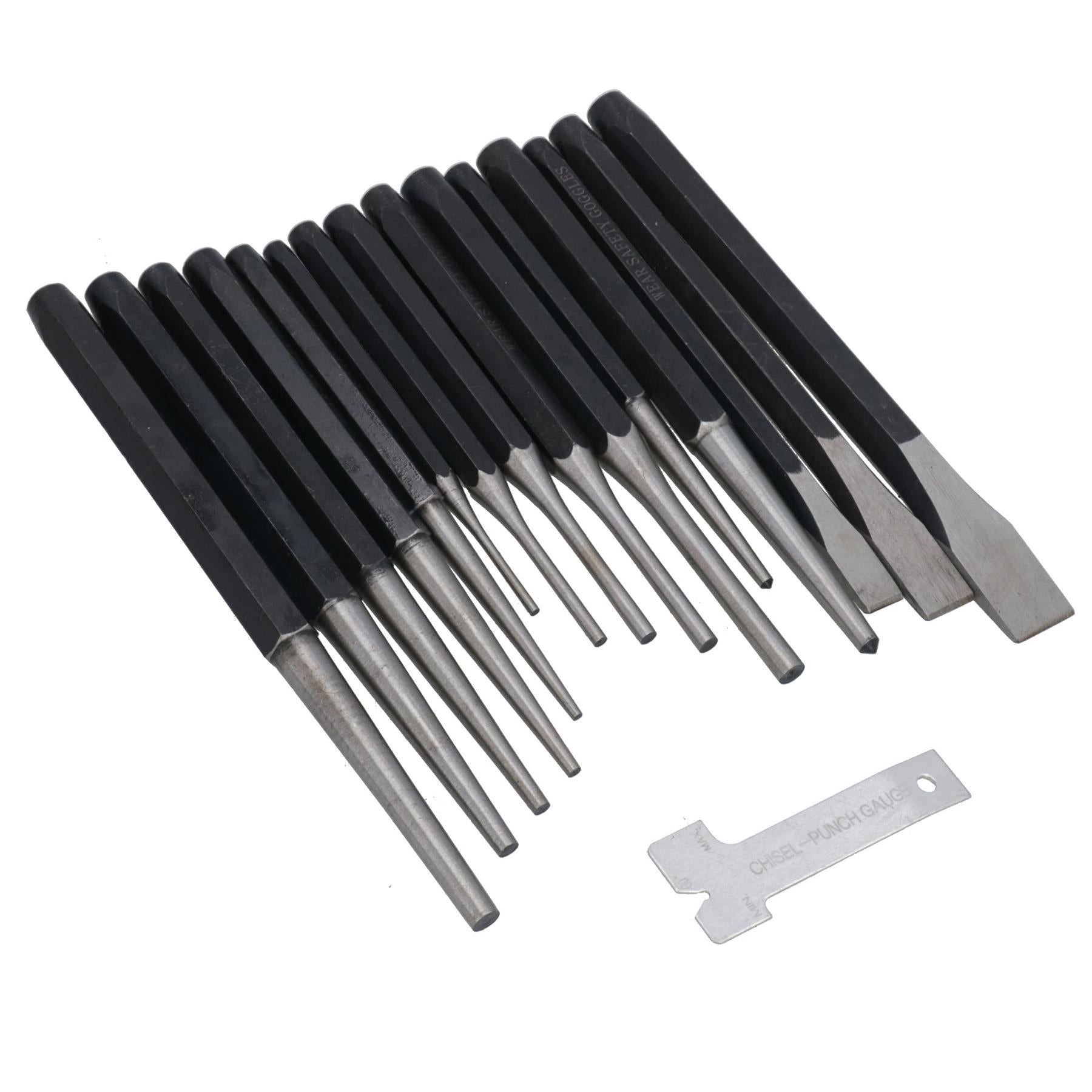 10pc Impact Hex Bit Socket Set 1/2'' Drive 4mm to 19mm &16pc Punch & Chisel Set