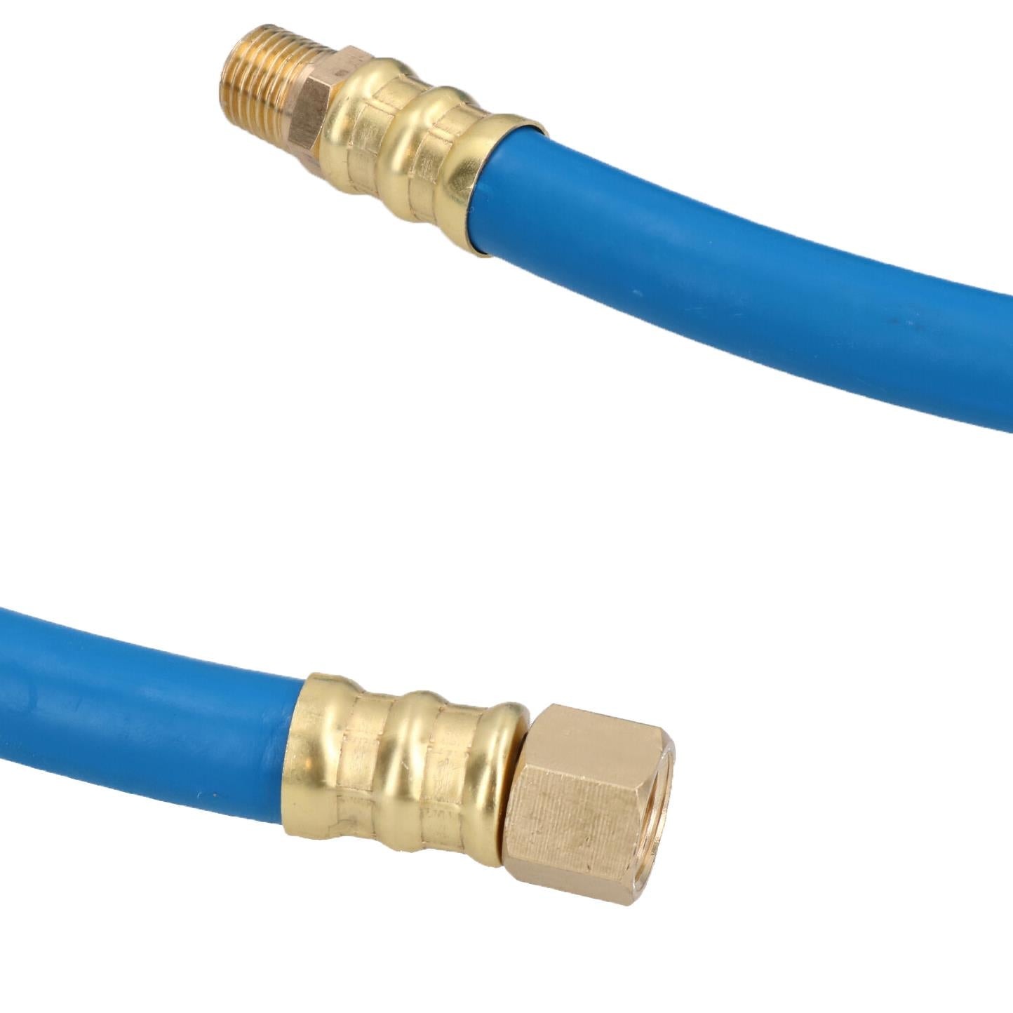 Tuyau d'air de 10 m, 8 mm, en caoutchouc souple, pour compresseur d'air, 1/4" BSP, embouts en laiton, haute visibilité