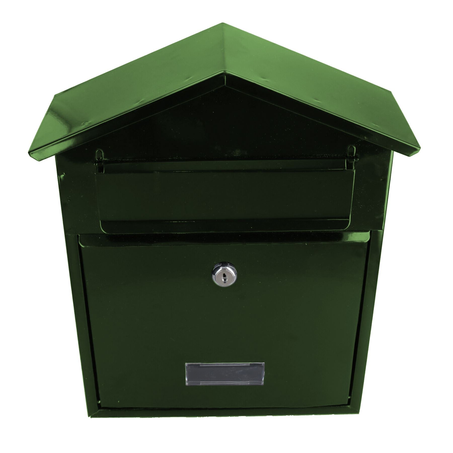 Briefkasten Metall grün Wandtür Tor Zaun Gartenhaus abschließbar