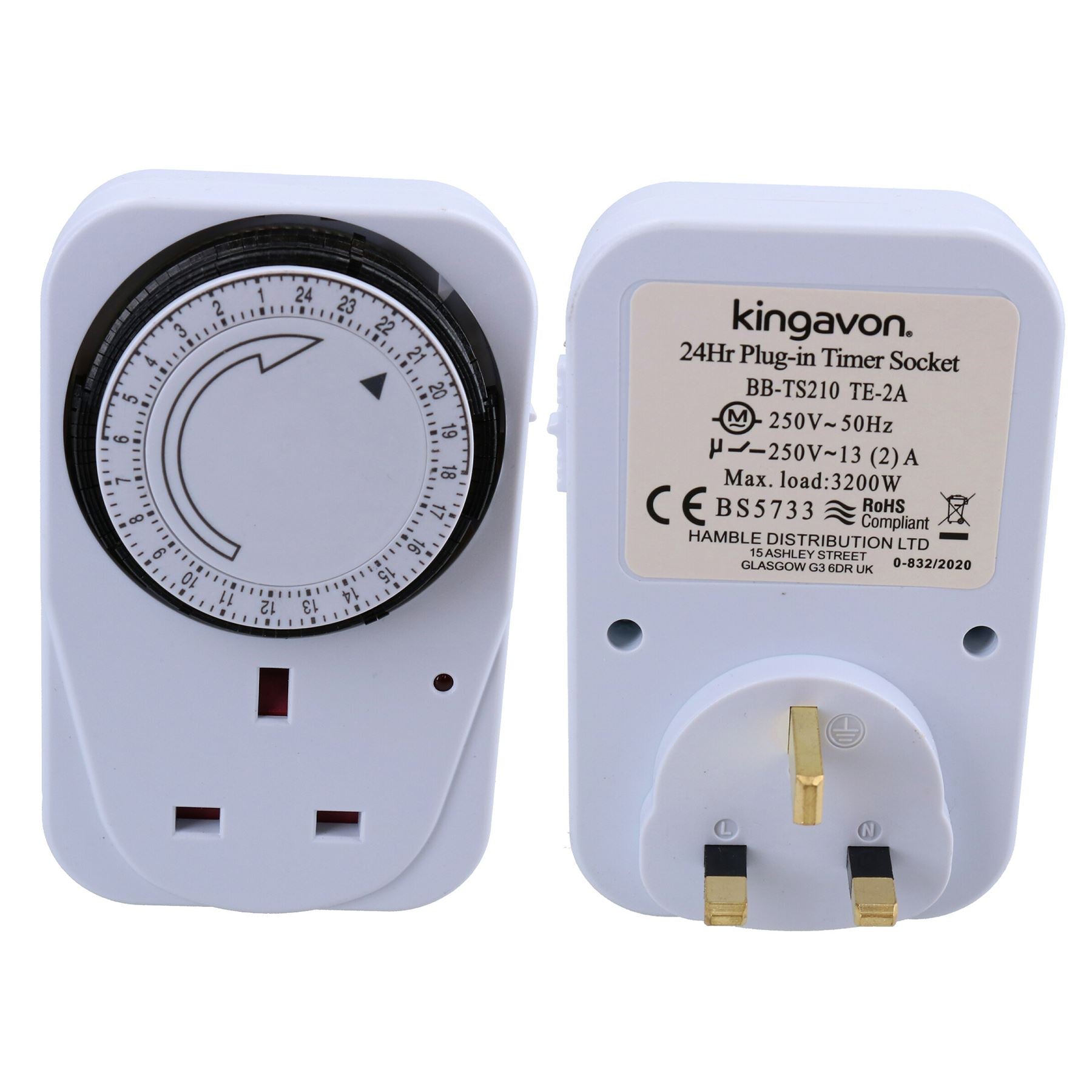 Minuterie secteur 24 heures sur 24, 3 broches, prise de courant, horloge, économie d'énergie pour lampes et lumières