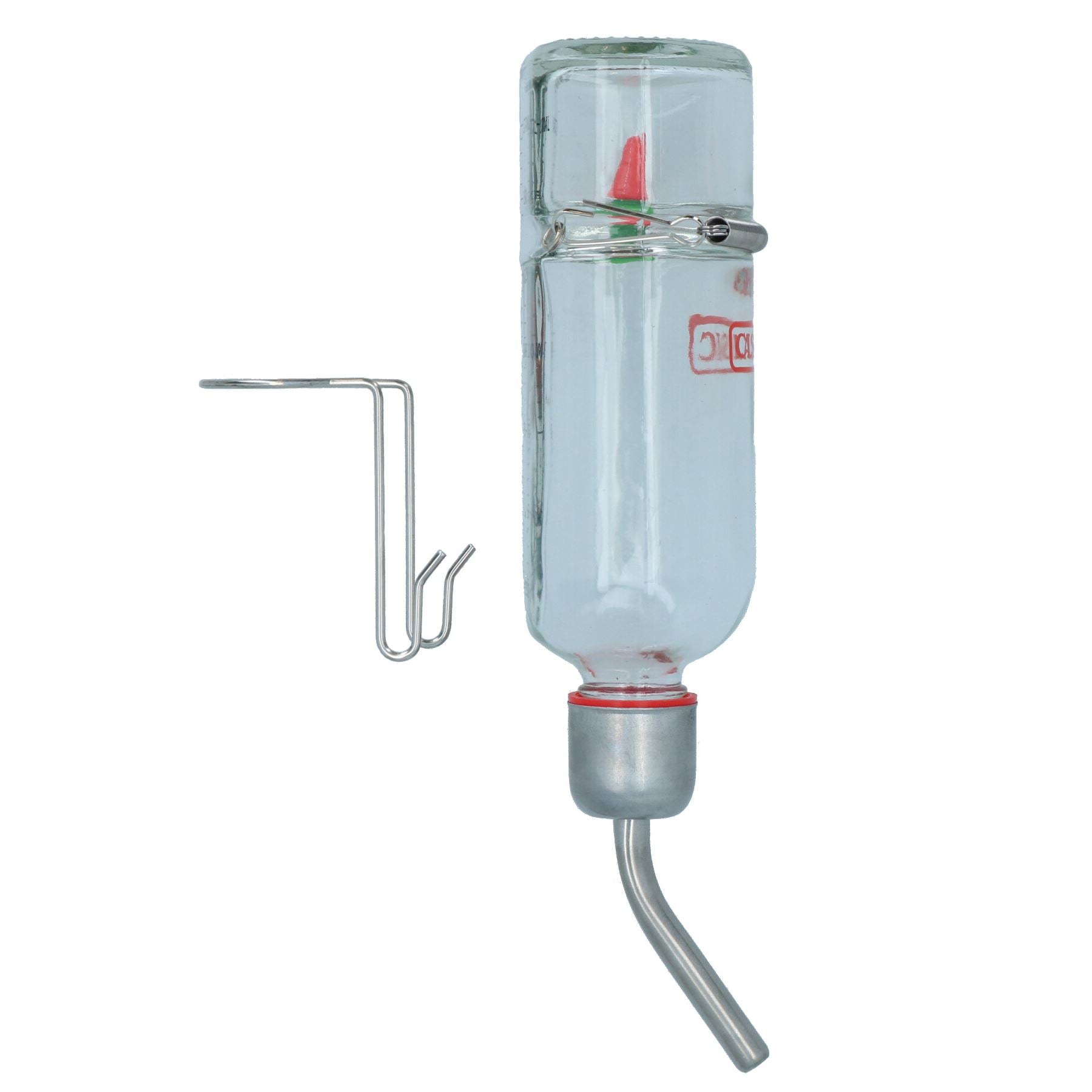 Bouteille d'eau en verre anti-mastication pour petits animaux de 750 ml avec indicateur de niveau d'eau