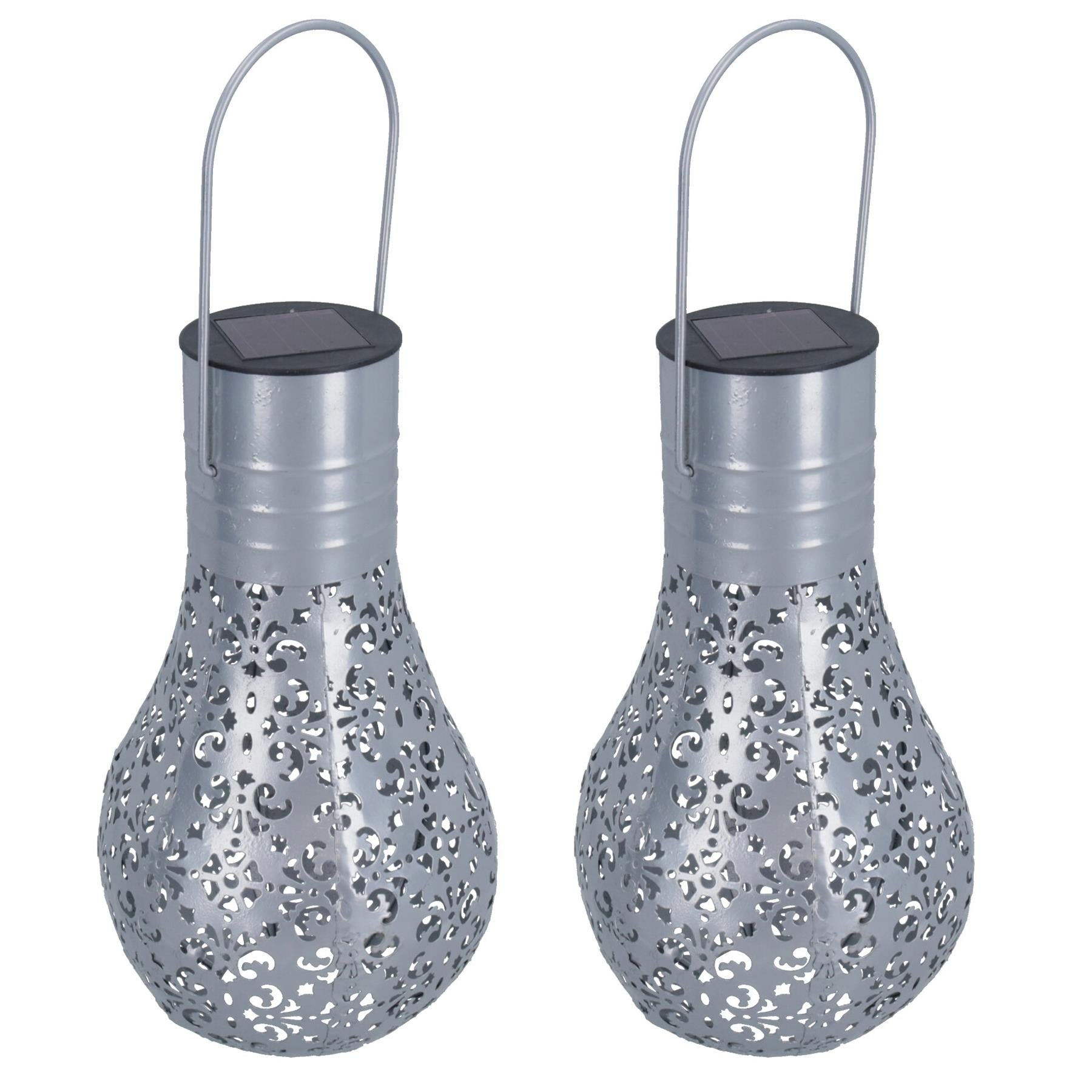 Lampe de jardin à panneau solaire de style damasque Éclairage de patio Silhouette