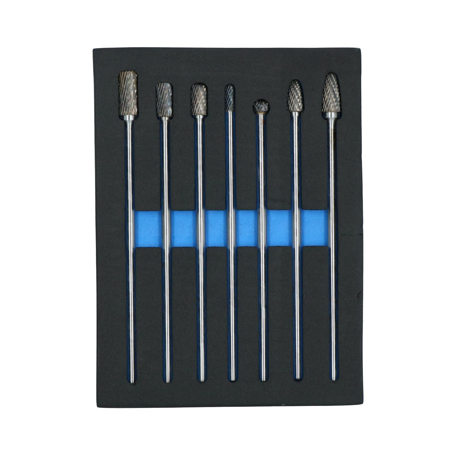 Extra lange Wolframkarbid-Frässtifte, Rotationsfeilen, Rostlöser, Polieren, Portieren, 7-tlg.