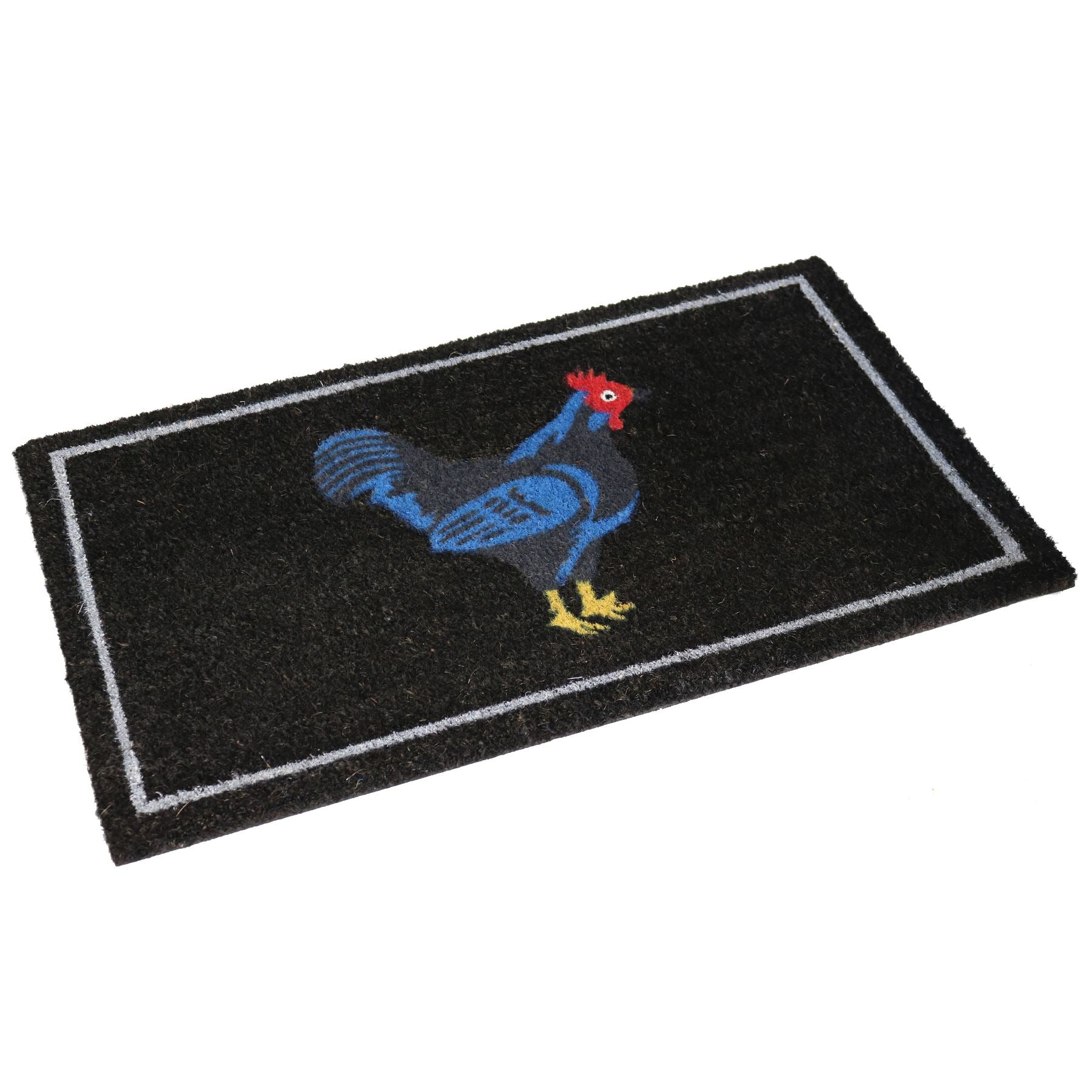 Fußmatte mit Hahn-Motiv, Fußmatten, Willkommen zu Hause, Huhn, 45 x 75 cm