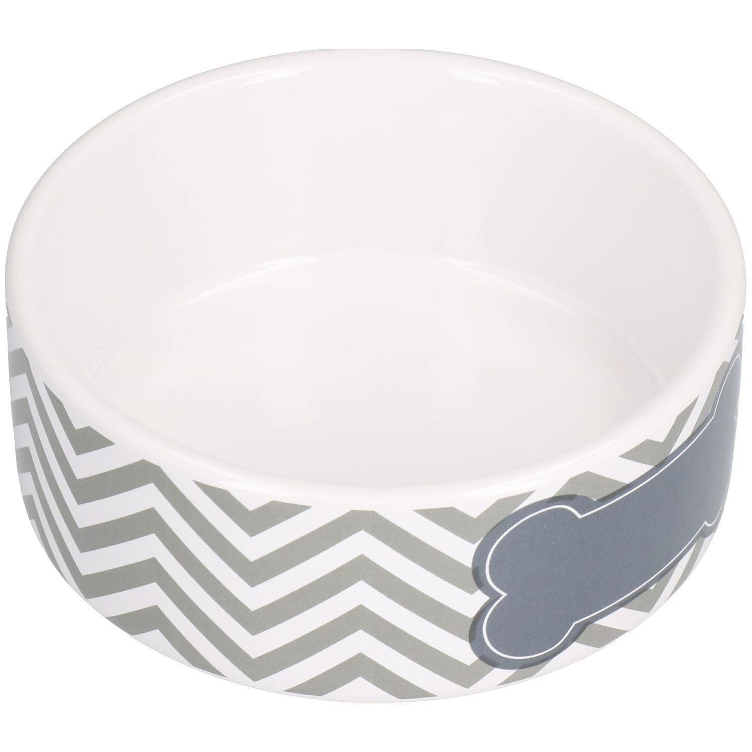 2 kleine Chevron-Grau Welpen kleine Hunde Futter- und Wassernäpfe 13cm/400ml