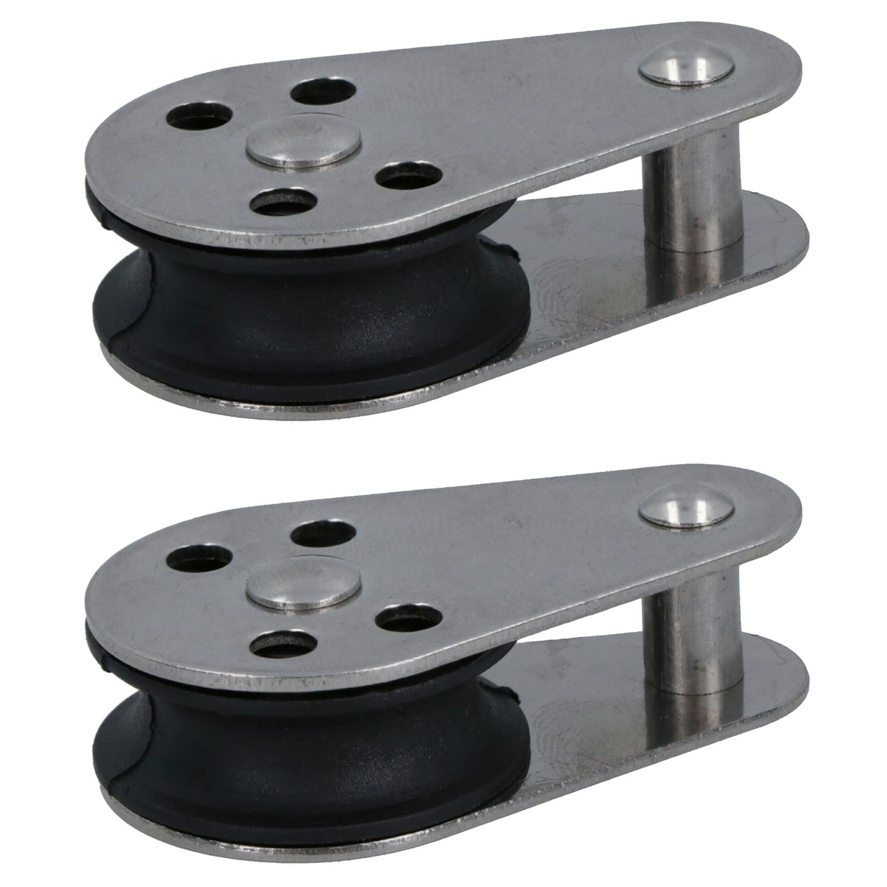 Marine Pulley Block with Fixed Pin 26mm Diameter Nylon Wheel Stainless Steel