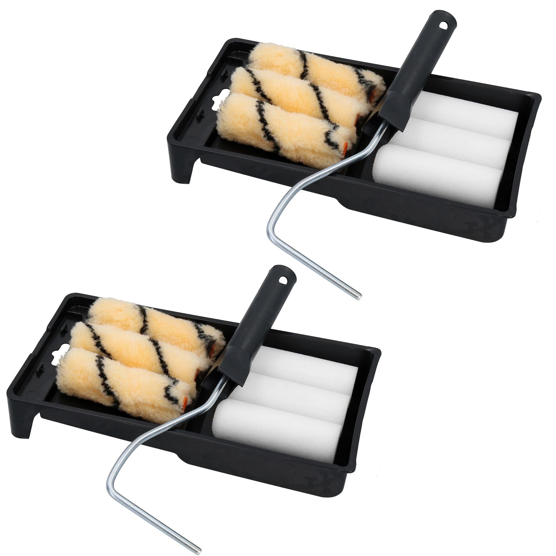 Kit de mini-rouleaux de 4 pouces pour peintures à émulsion brillantes, 6 manchons, peinture, décoration