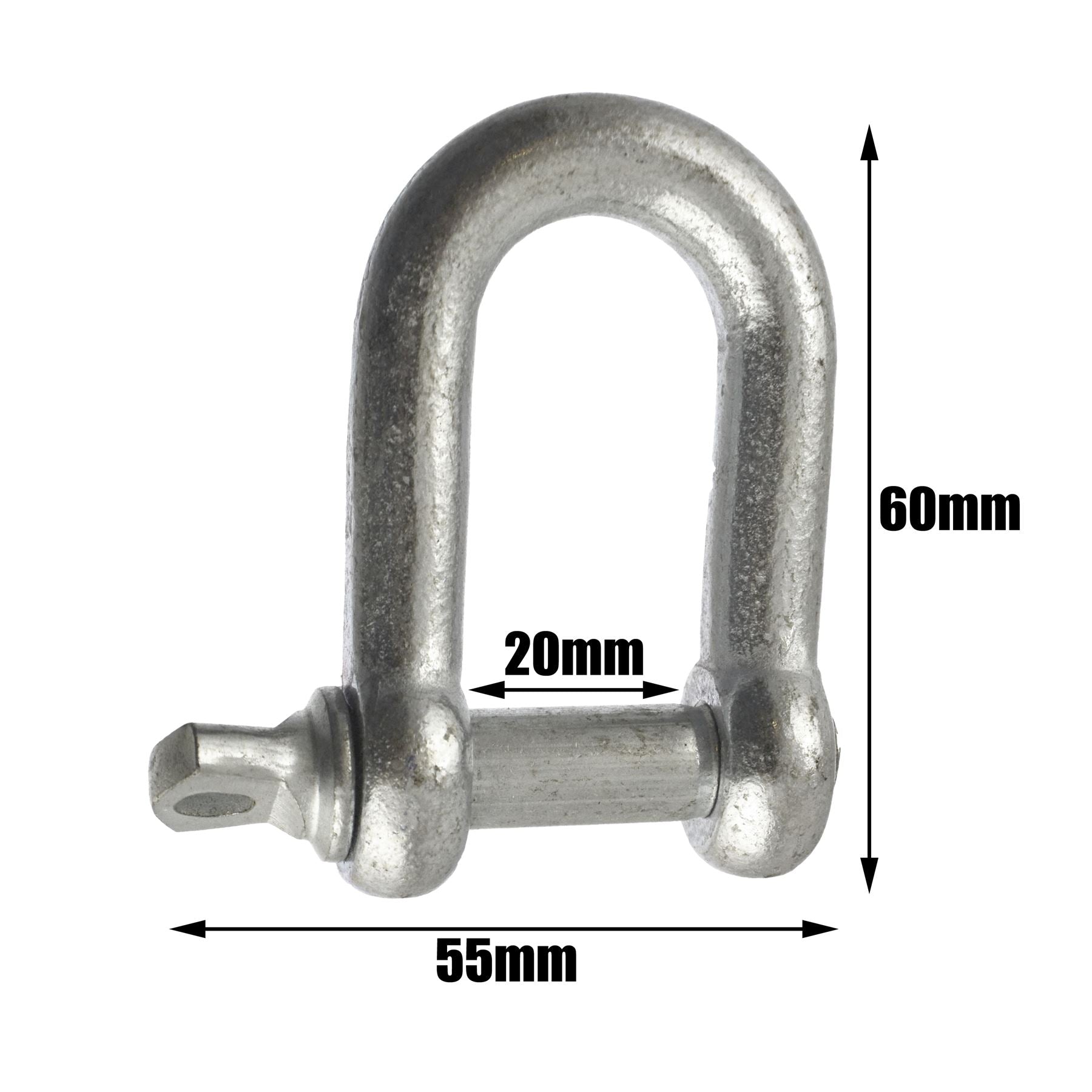 D Shackle Dee Link M6 - M12 Galvanised Steel Lifting Towing Rigging Pin Loop