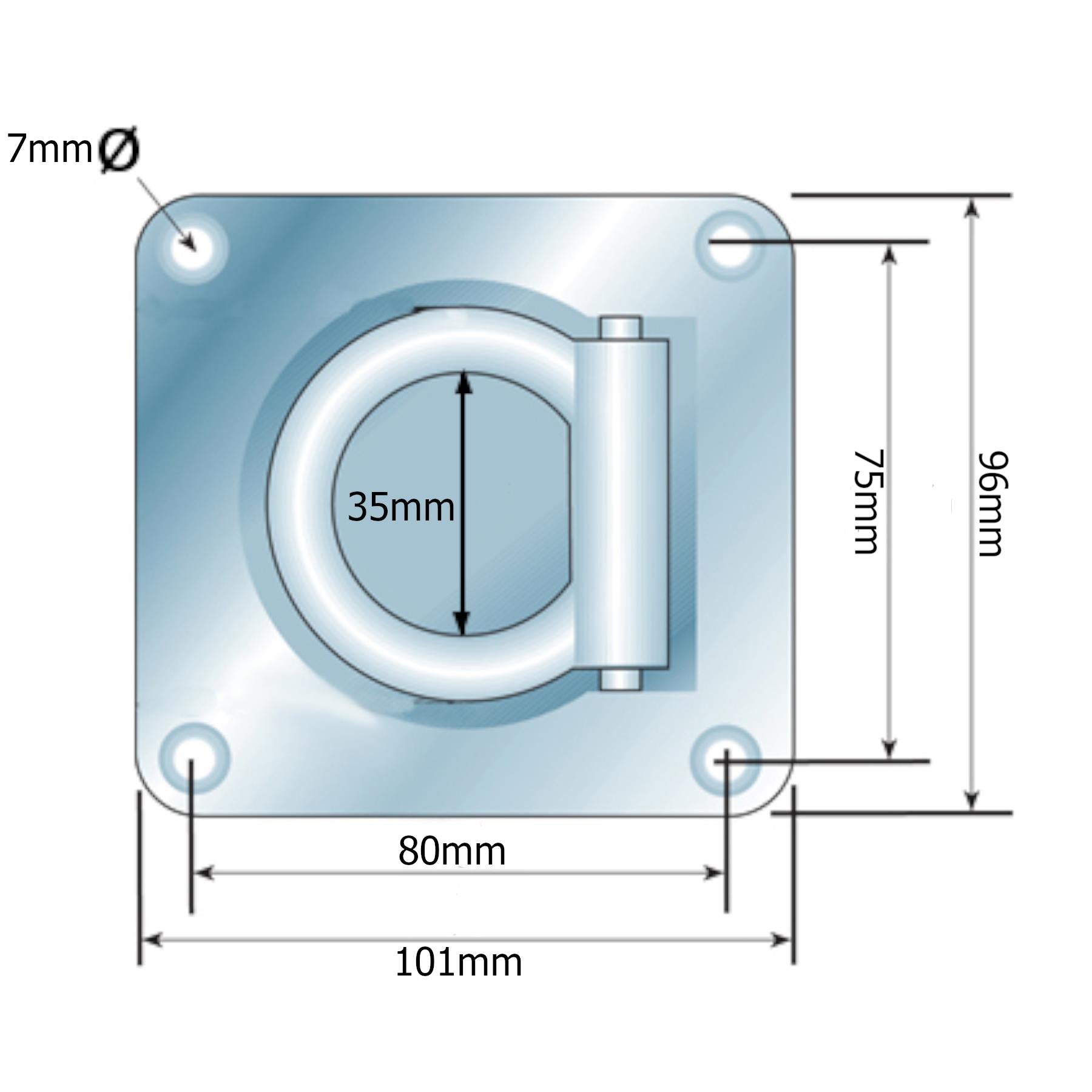 Recessed Flush Fit Tie Downs Cargo Lashing Eye Rings Anchor Trailers Trucks