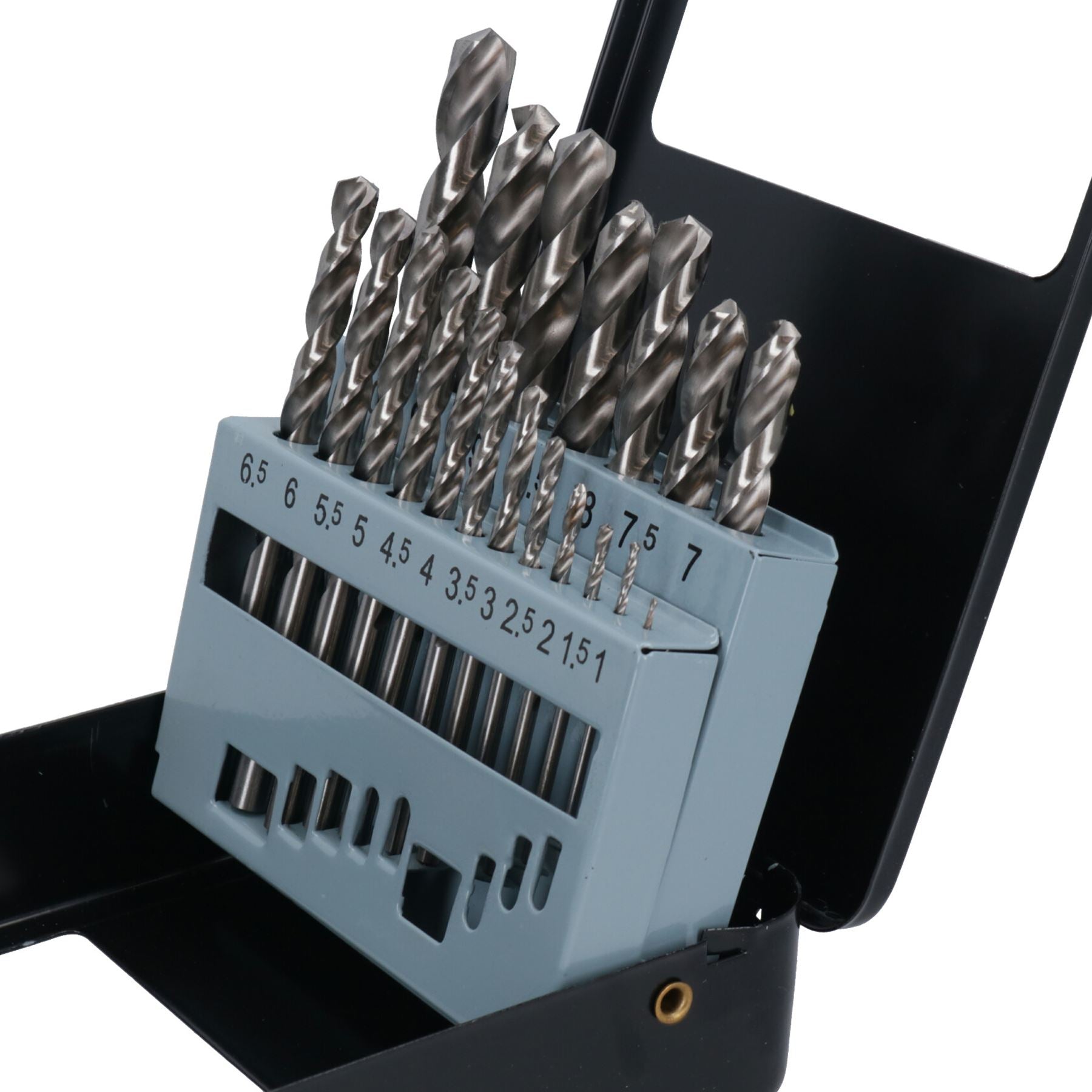 19-teiliges HSS-G-Bohrer-Set mit metrischen Schlitzbohrern für Metall, Kunststoff und Kupfer, 1 mm – 10 mm