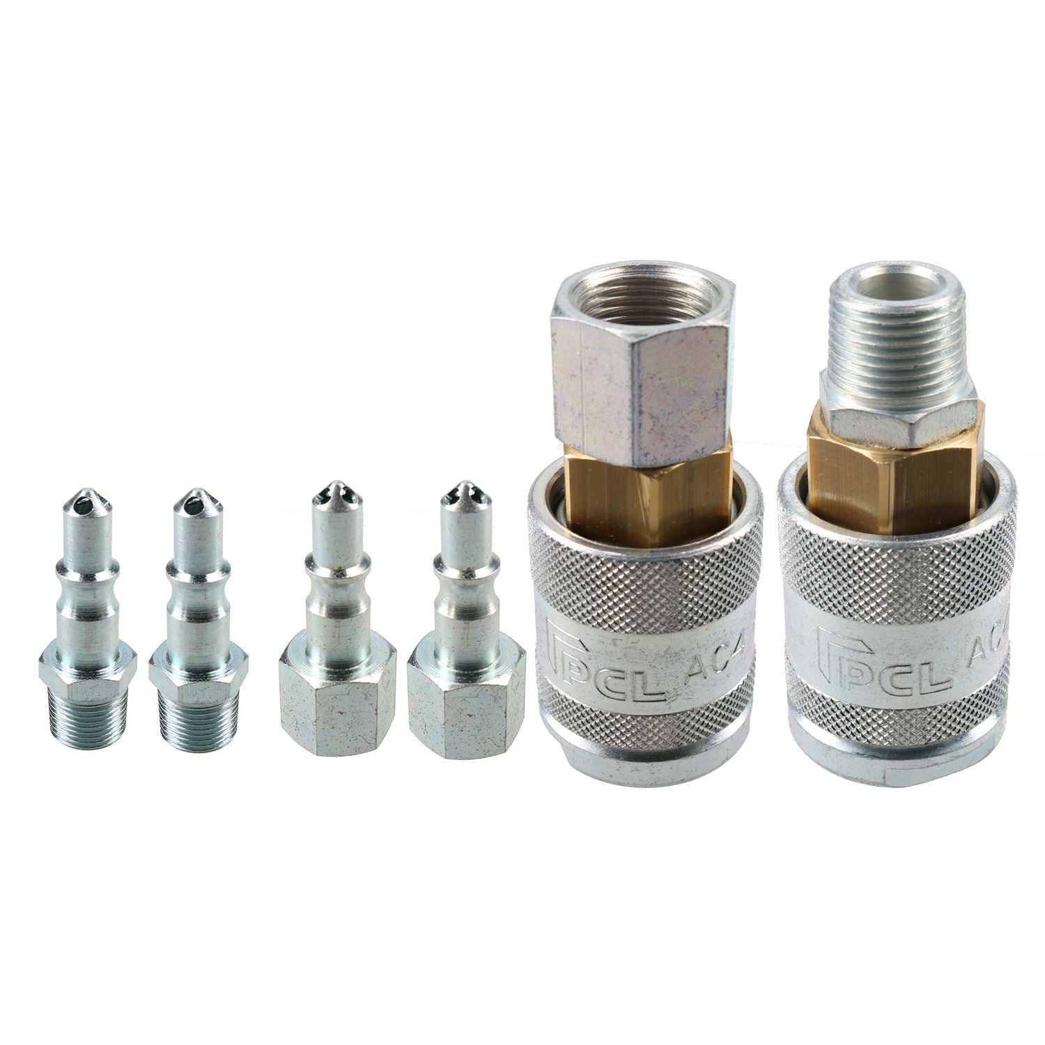 PCL 60 Serie Luftschlauch mit Innengewinde und 3/8" BSP-Gewinde und Außengewindeadapter