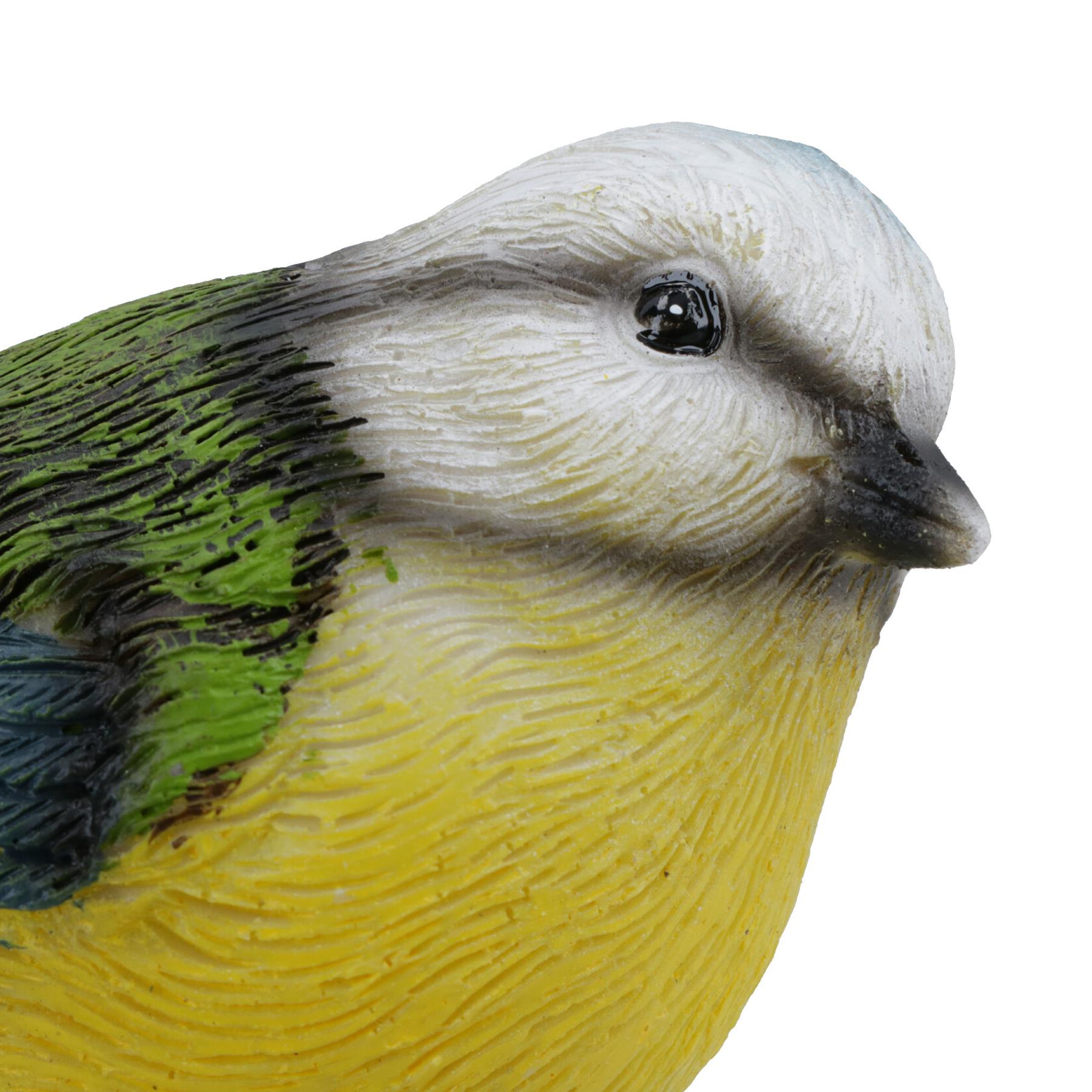 Blue Tit Garden Sculpture Ornament Statue Resin Decoration Animal Bird