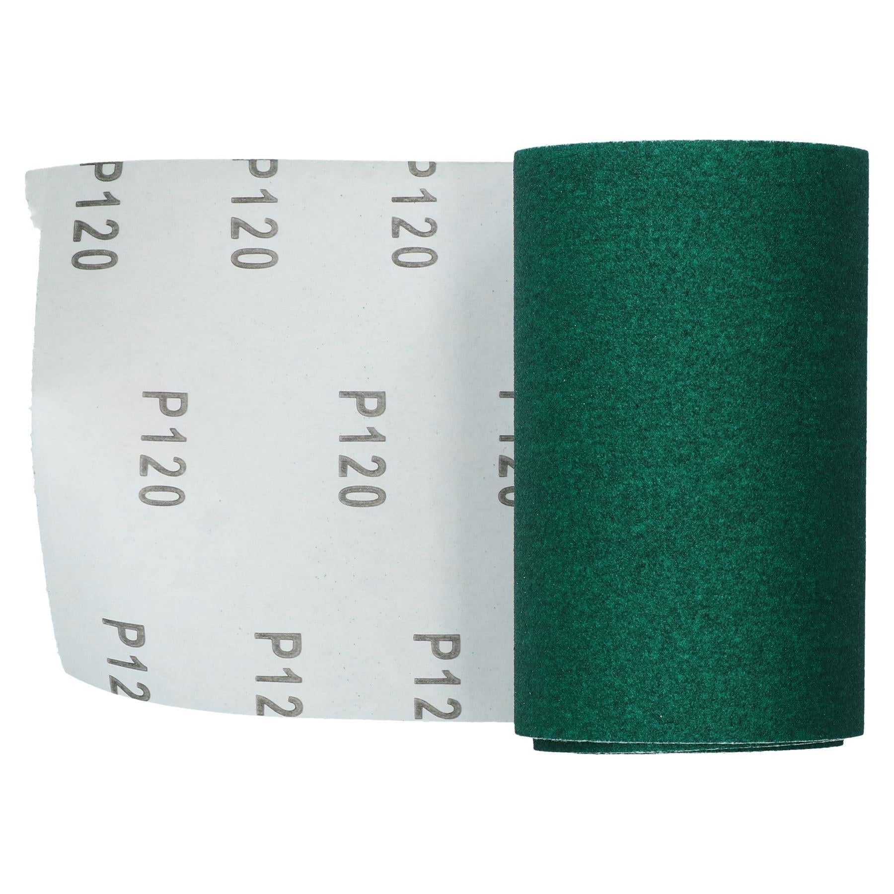 Rouleau de papier abrasif en oxyde d'aluminium 5 m x 115 mm, grain 120, papier abrasif fin