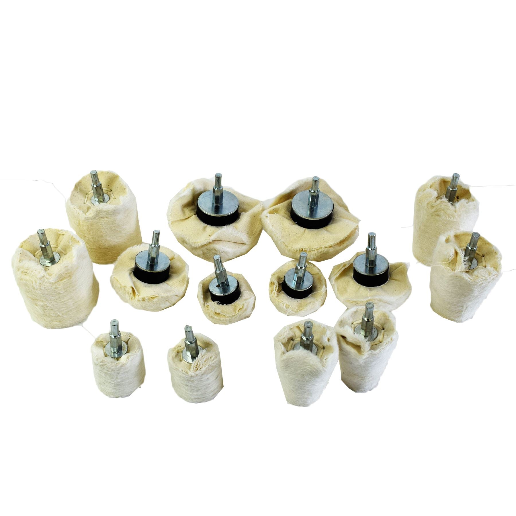 14 stück Puffer Geformt Tuch Baumwolle Mopp Polieren Polieren Buffs Bohrer 6,35mm Schaft