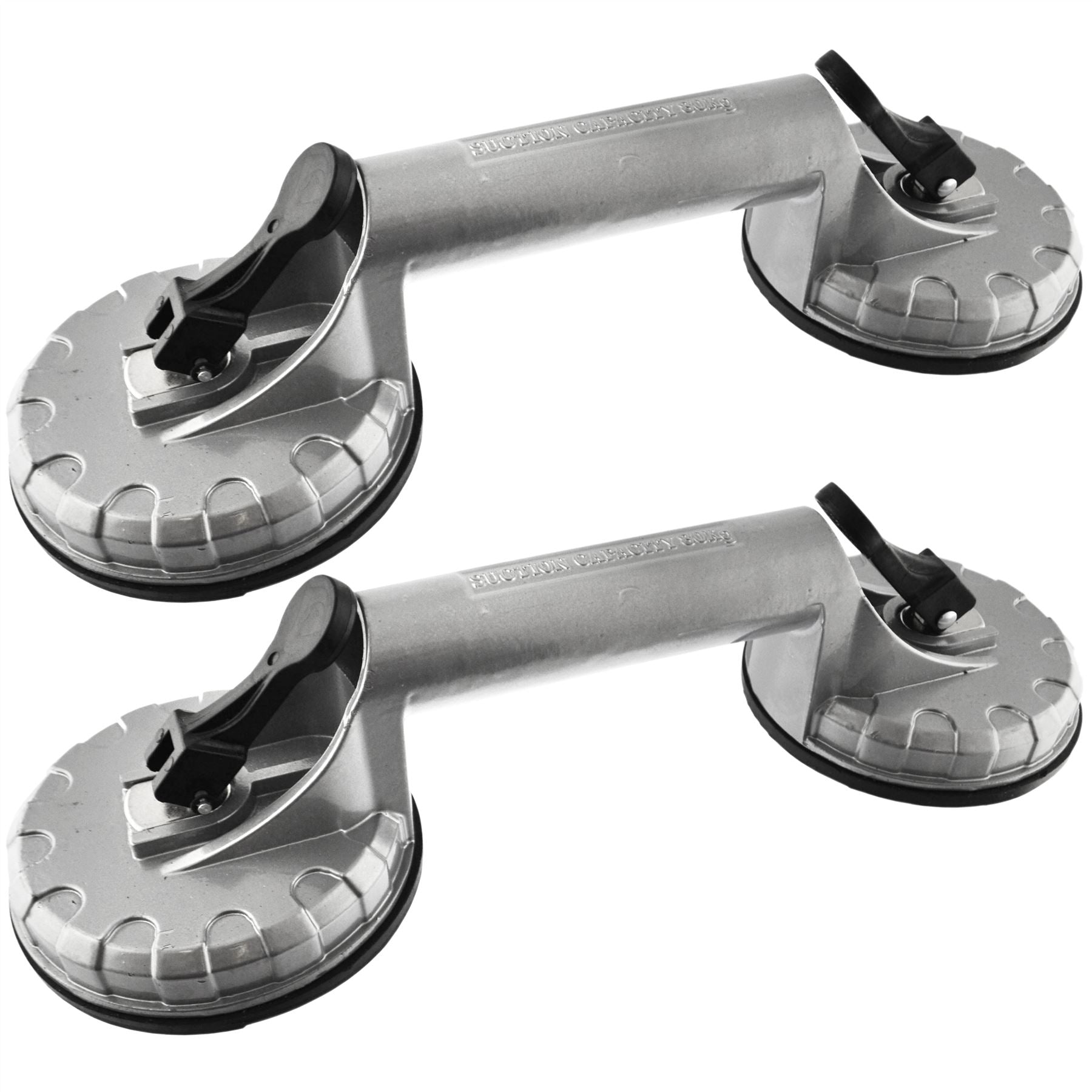 Lot de 2 ventouses doubles en aluminium pour vitres, miroirs, métal, extracteur de bosses TE344