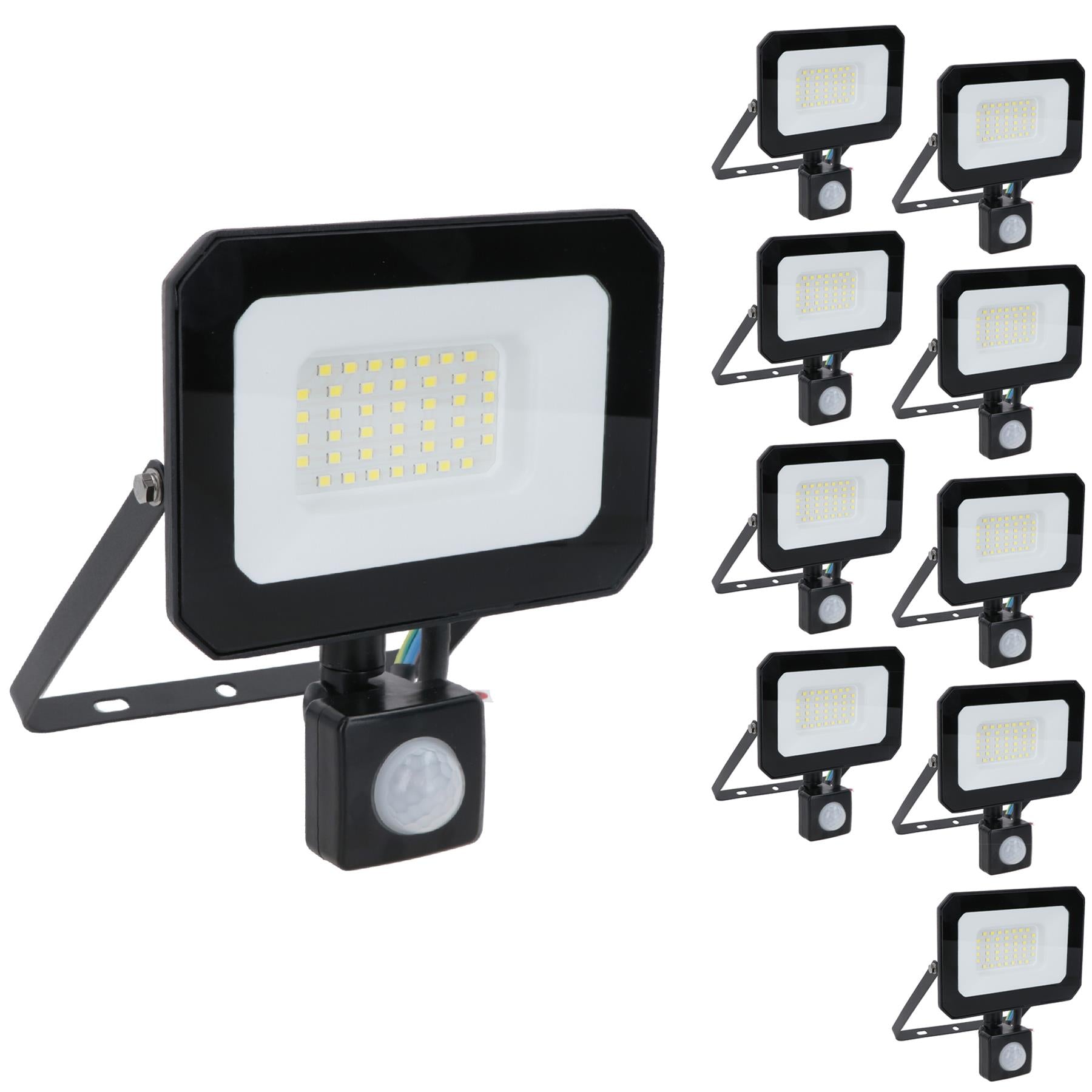 30 Watt LED Mini Floodlight With Sensor Lighting 2400 Lumens IP65 + Bracket