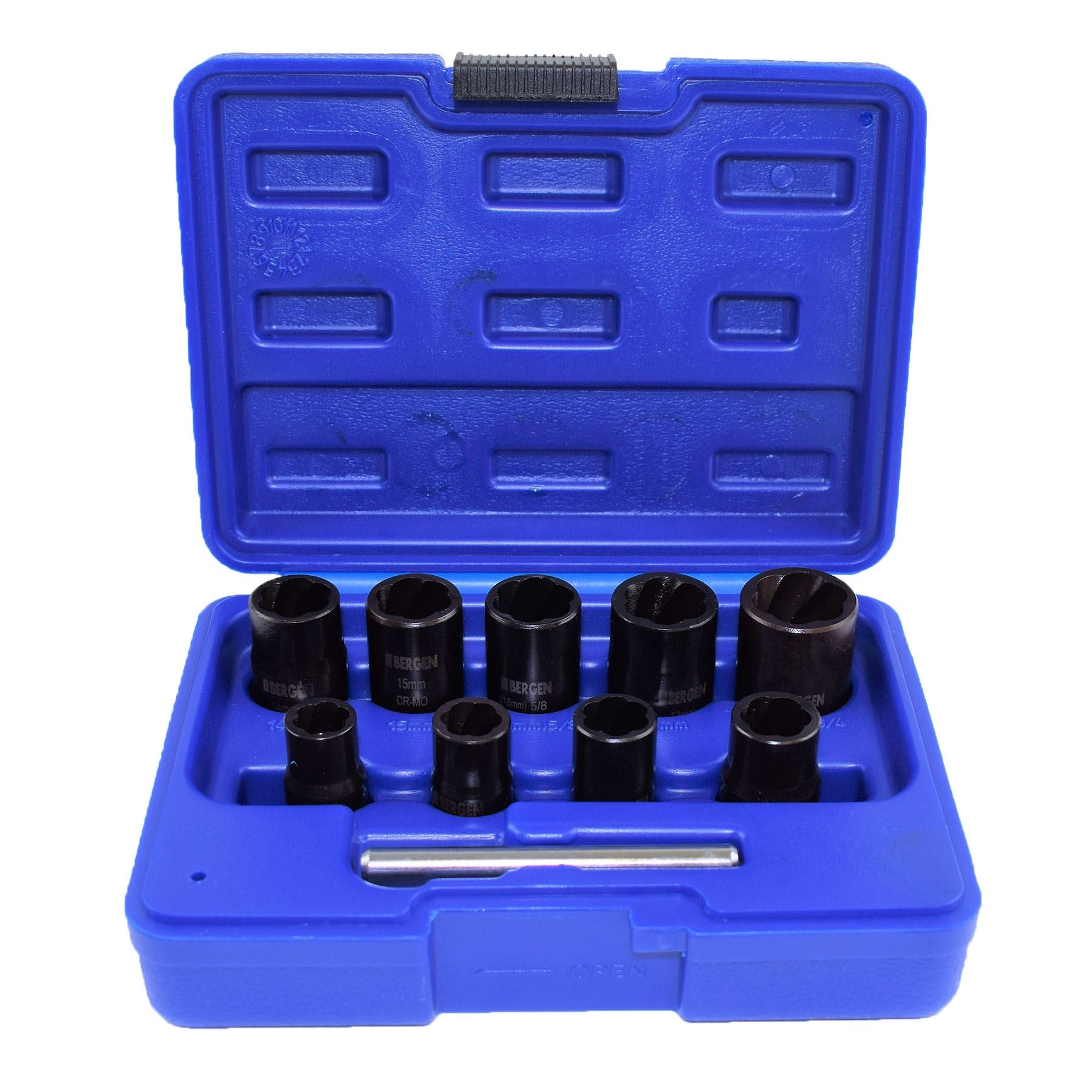 Steckschlüsselsatz für Muttern, Bolzen, Bolzen, Feststellräder, Abzieher, Ausdreher, Satz 10 - 19 mm, 3/8 Zoll Antrieb