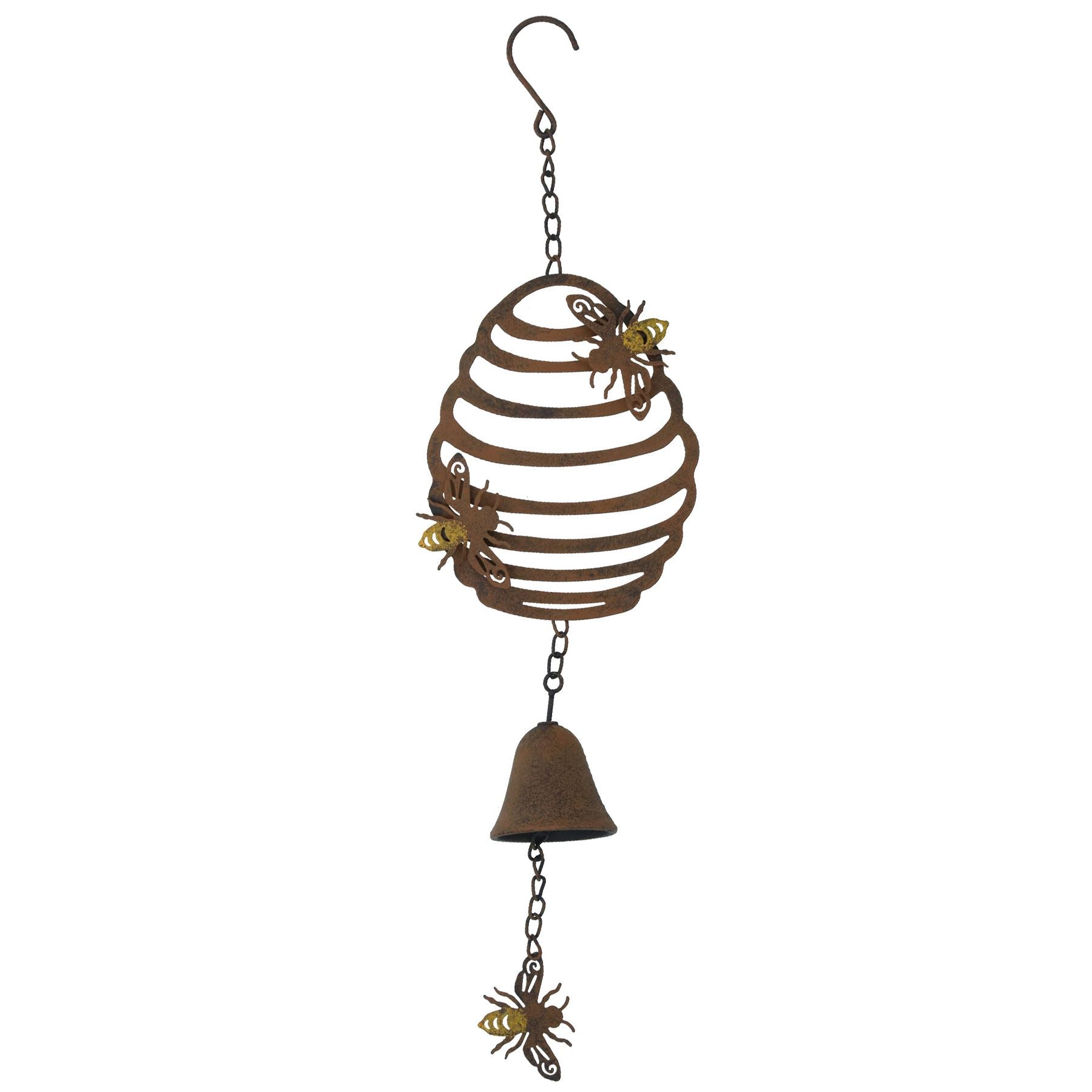 Carillon à vent en forme de ruche, cloche à abeilles, décoration de jardin suspendue, décoration de guêpe en métal