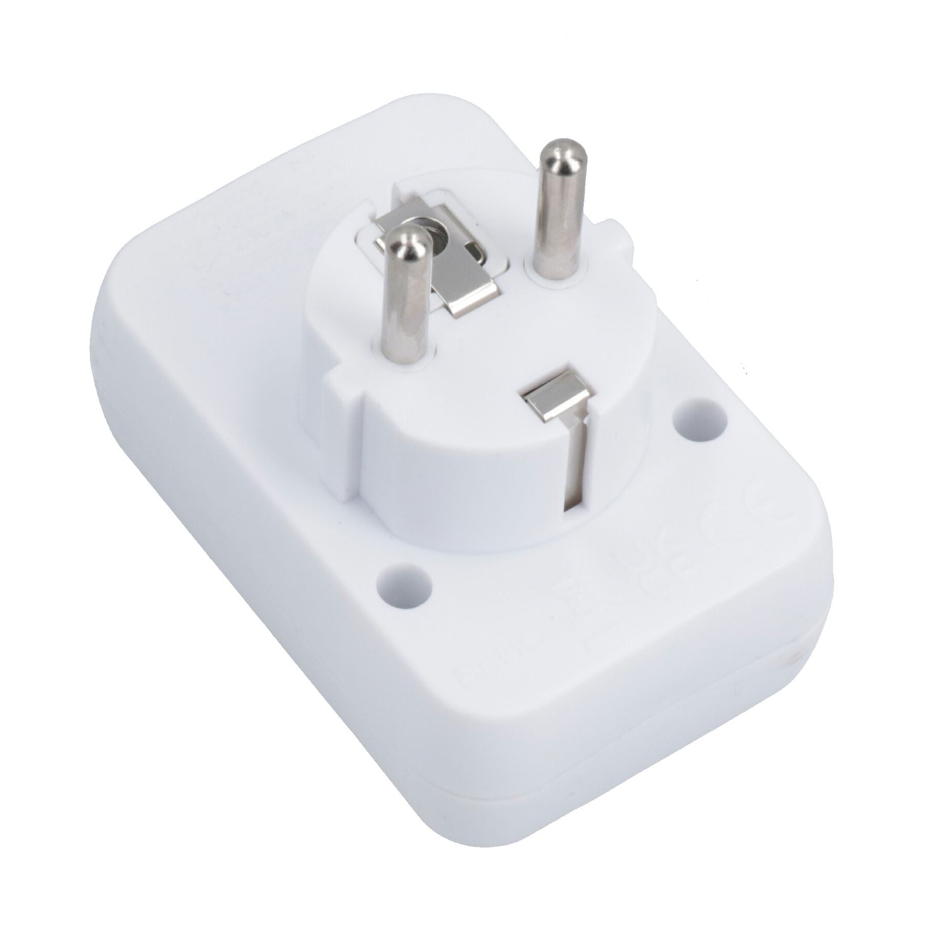 UK To EU Travel Socket Adaptor 2 Pin to 3 Pin Plug + C / USB Charging Ports