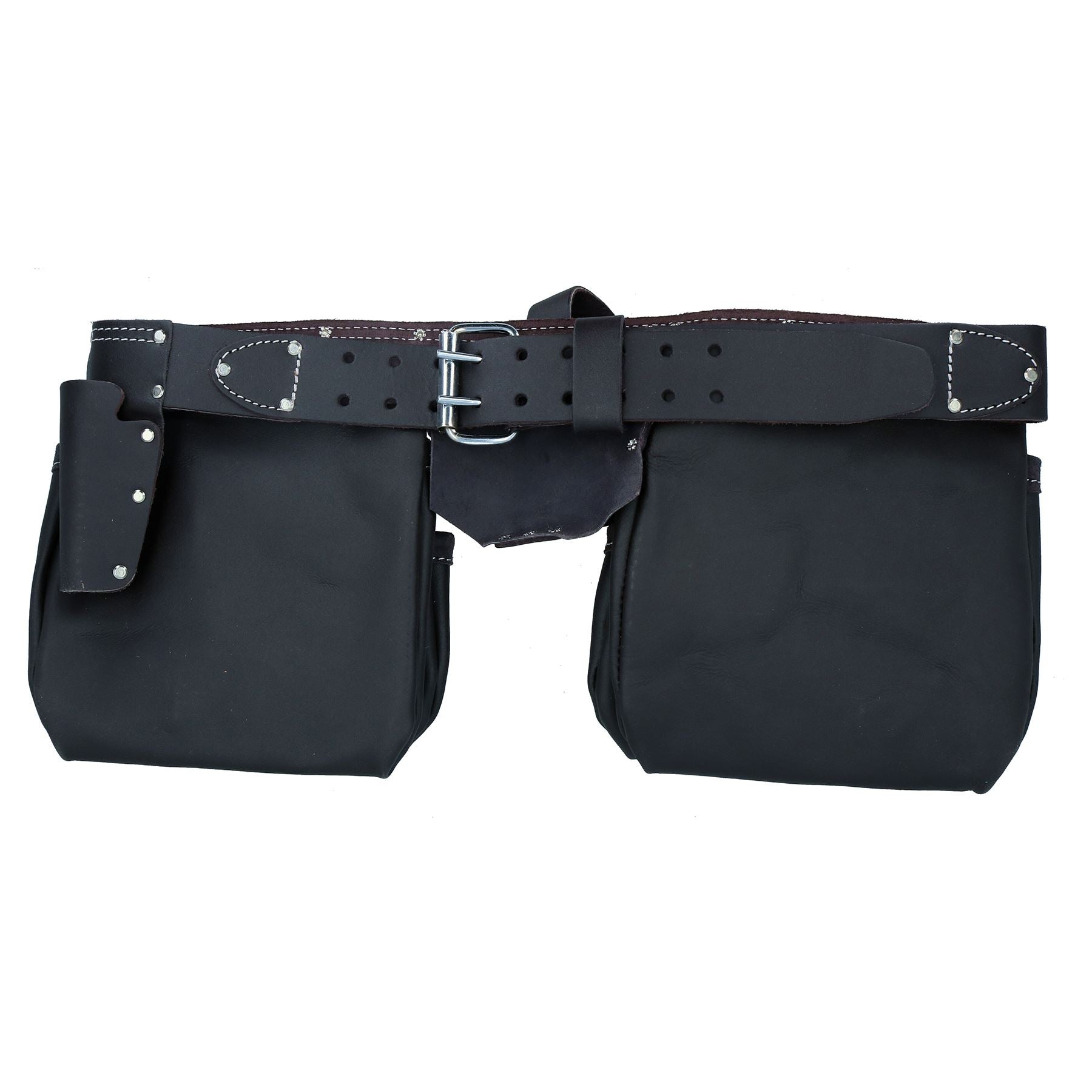 Pochette à double ceinture en cuir avec boucle de ceinture réglable 11 poches