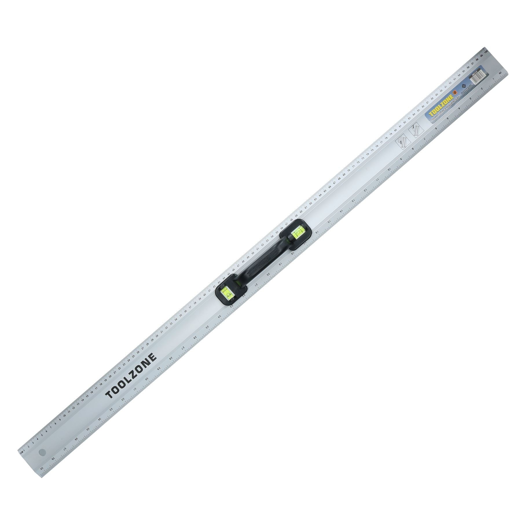 Règle en aluminium de 40" (1 m) avec poignées + niveau à bulle métrique impérial