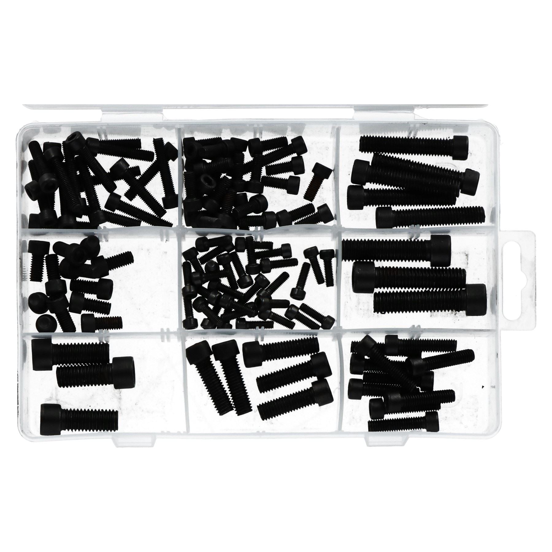 106pc Hex Allen Cap Head Bolts M4 - M10 Carbon Steel Bolt Kits Black Finish