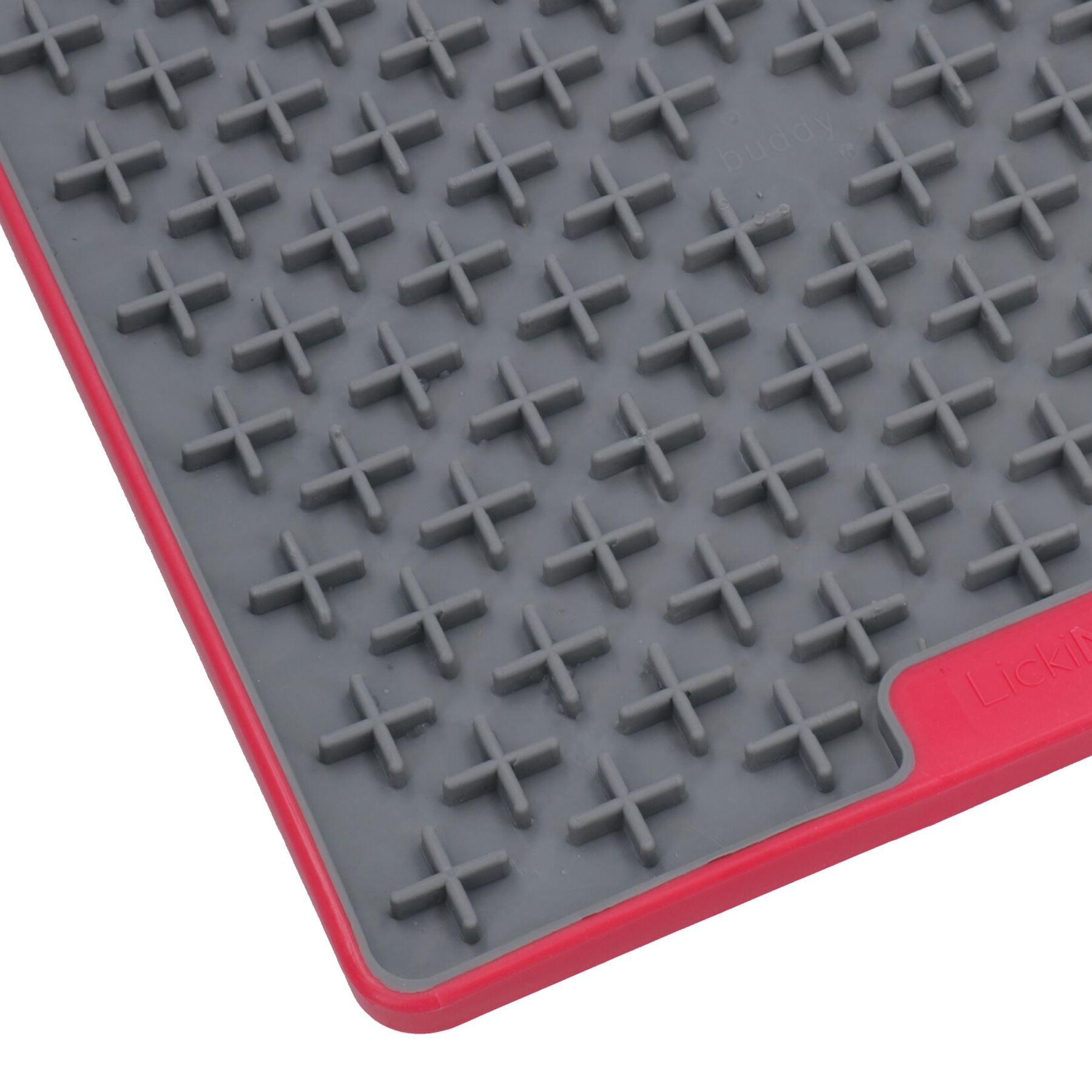 Lickimat Red Buddy Tuff Slow Food Snack-Leckerli-Schüssel Anti-Angst-Matte für Hund und Katze