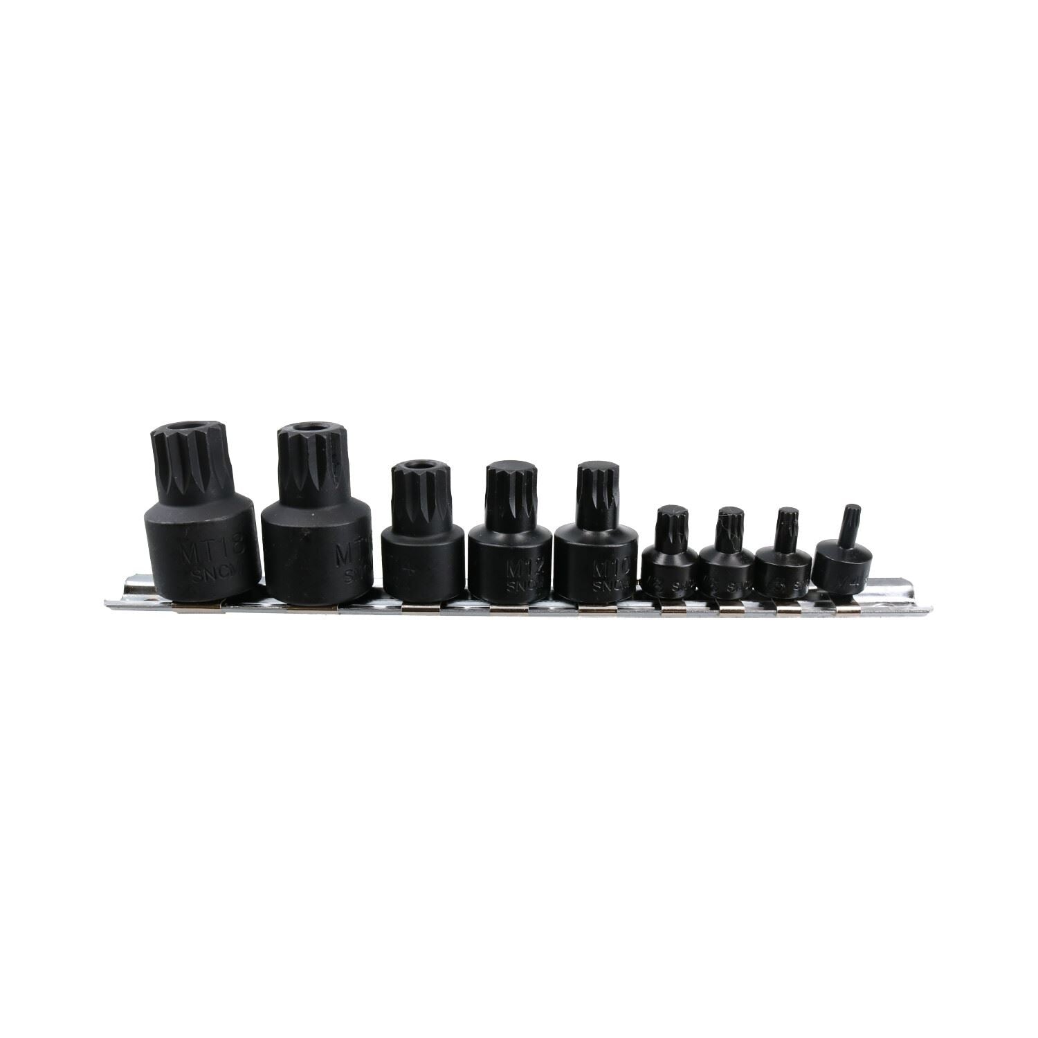 Stubby Impact Triple Square Spline Bit Sockets M4 – M12 MT14 – MT18 9pc Set