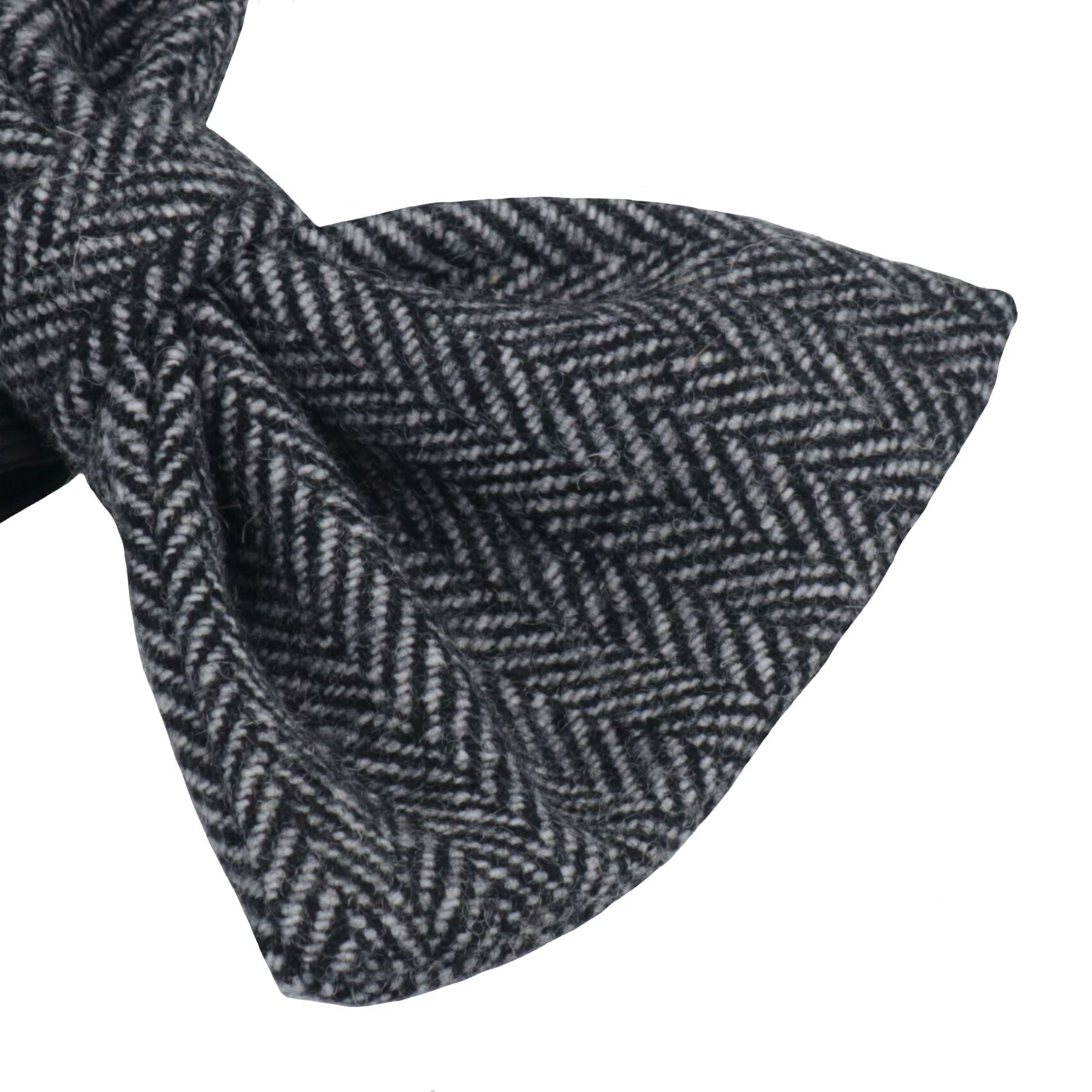 One Size Stylish Grey Tweed Dog Bow Tie For Fashionable Dogs With Collar Loop