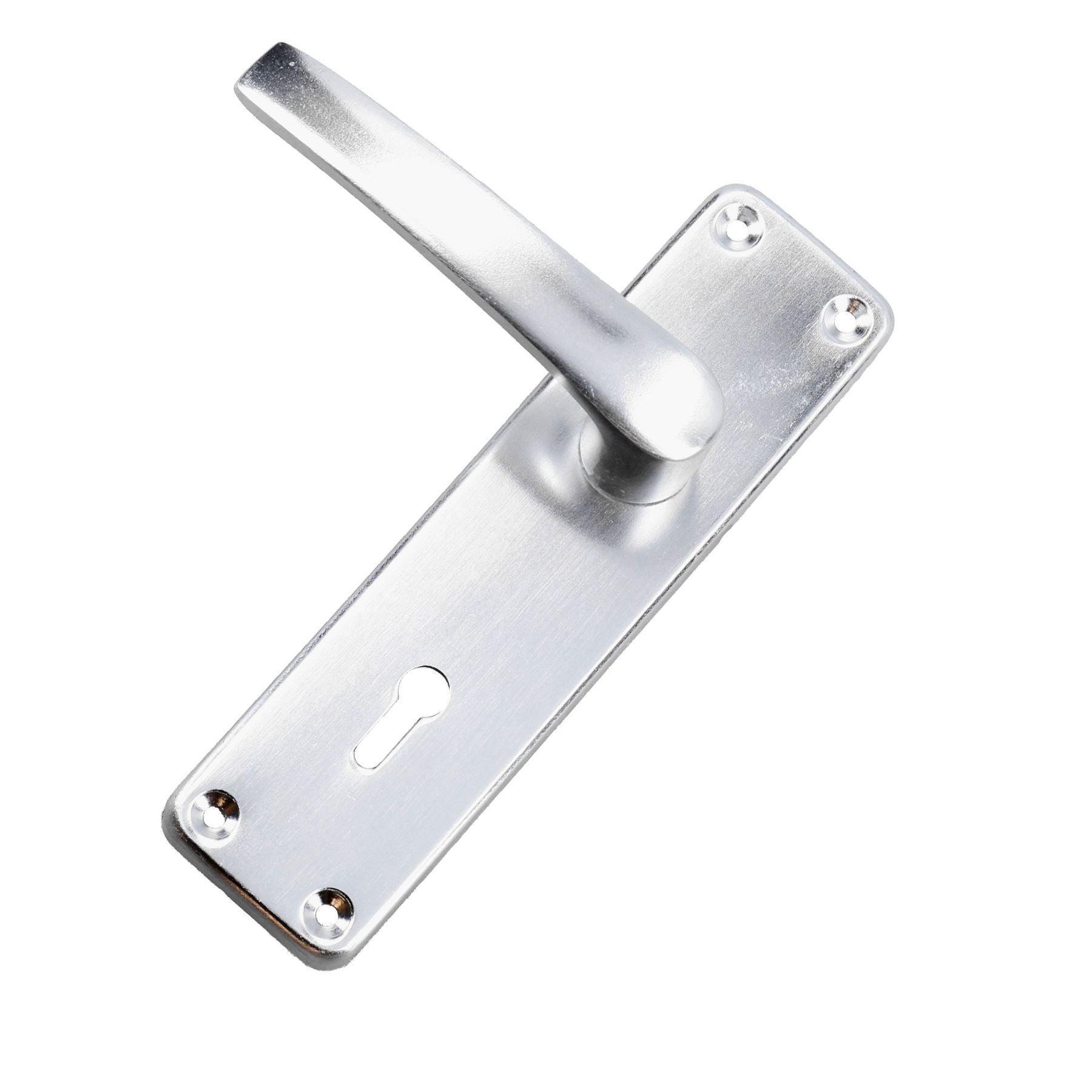 Aluminium Lever Lock Door Handle Handles Set With Spindle + Fixings