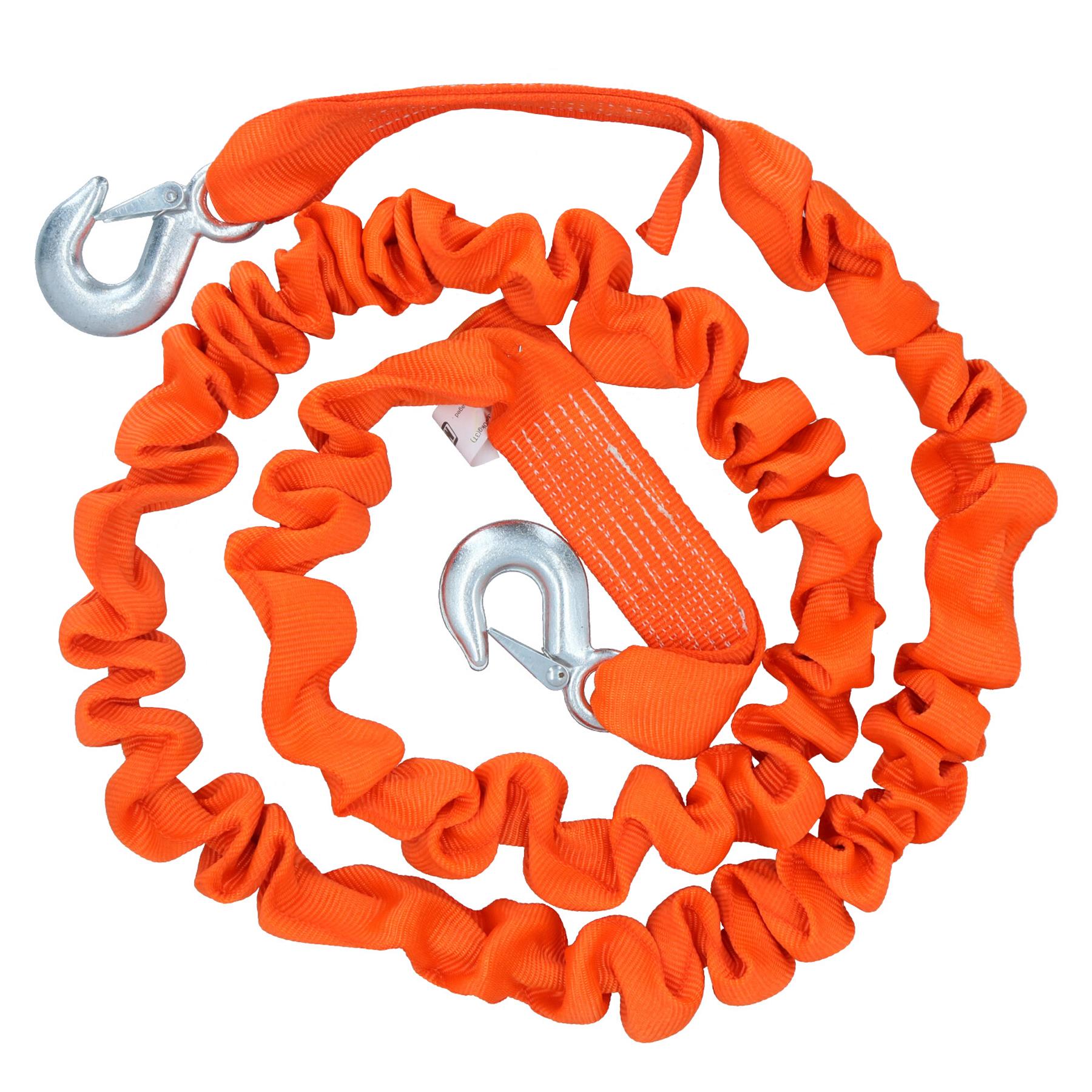Elasticated Tow Rope with Snap Shackles & Flag 3000kg Rated Towing Strap