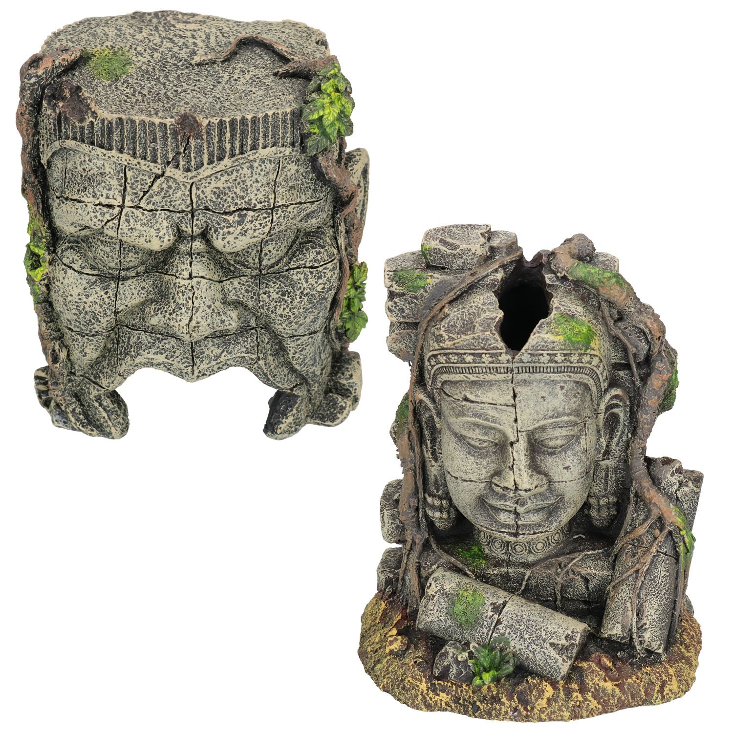 Aquatic Aquarium Antiker Tunnel & Steinkopf-Ruine Fischtank-Ornament-Paket