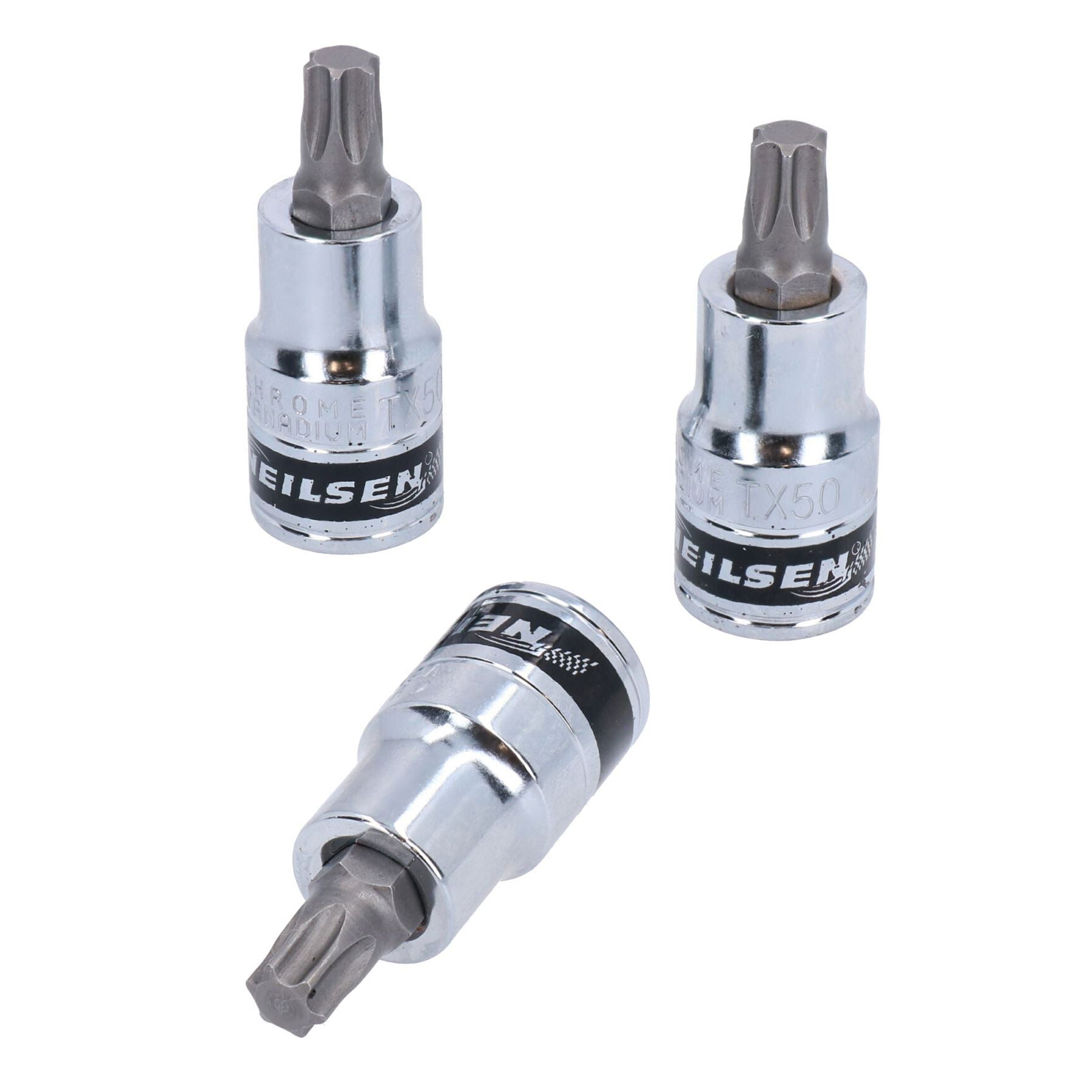 T50 Torx/Stern-Bit-Steckschlüsseleinsätze, 1/2 Zoll Antrieb, 3-tlg., 55 mm, Chrom-Vanadium CRV