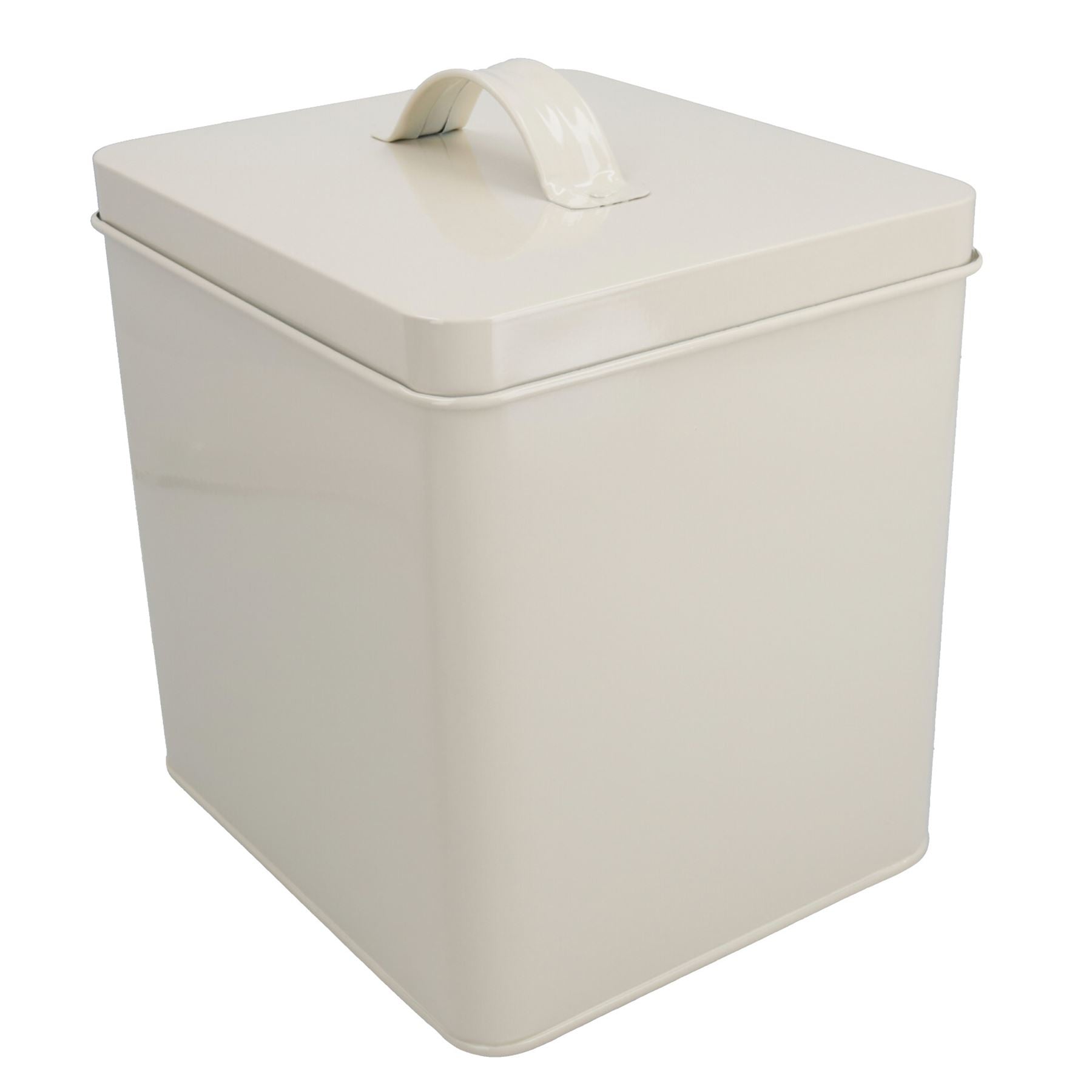 Kleine cremefarbene Dose aus Edelstahl für gute Hundefutter und Leckereien, Aufbewahrungsdose, Geschenk