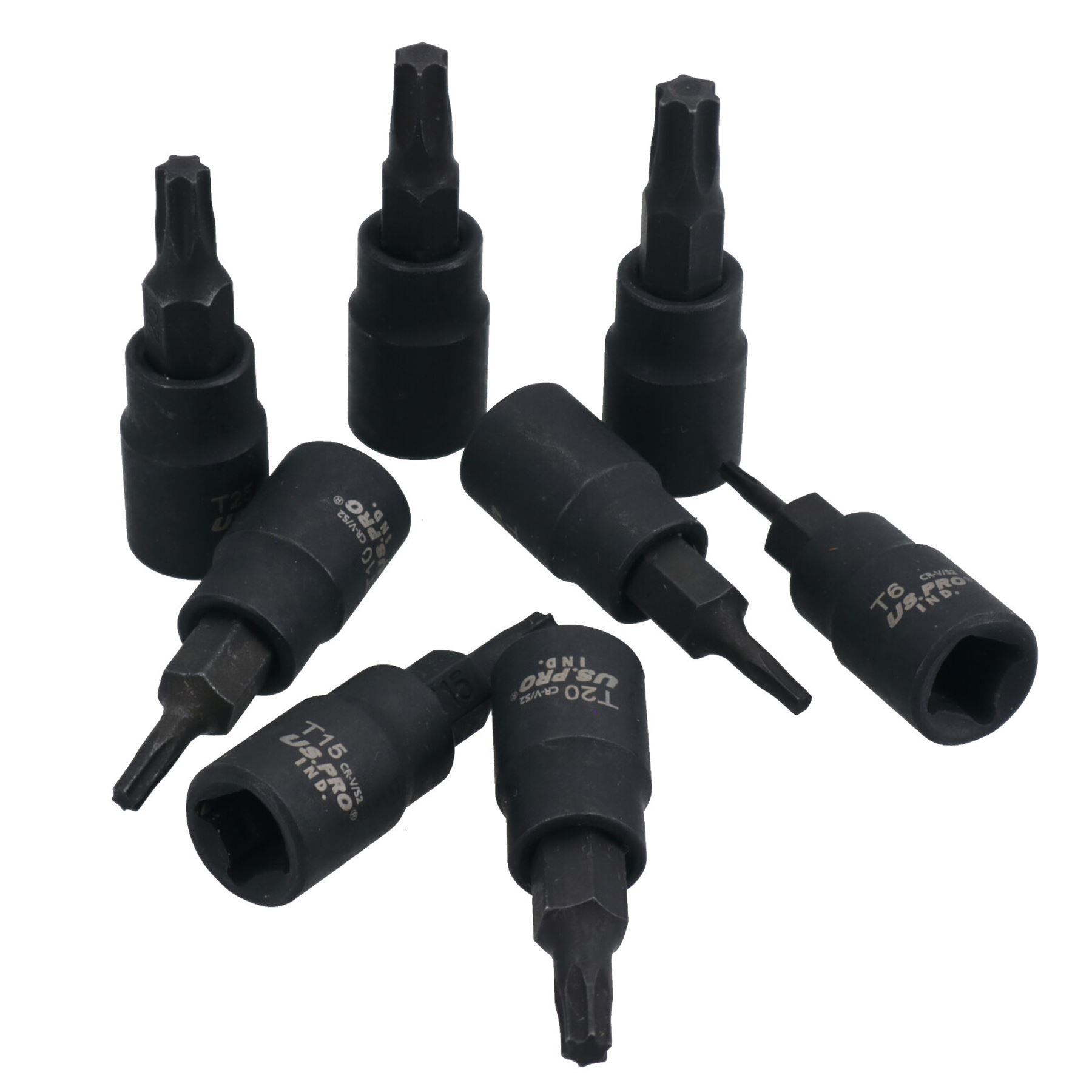 1/4-Zoll-Antrieb, Torx-Steckschlüssel, flach, mit Sternform, T6 – T30, 8-teiliger Satz