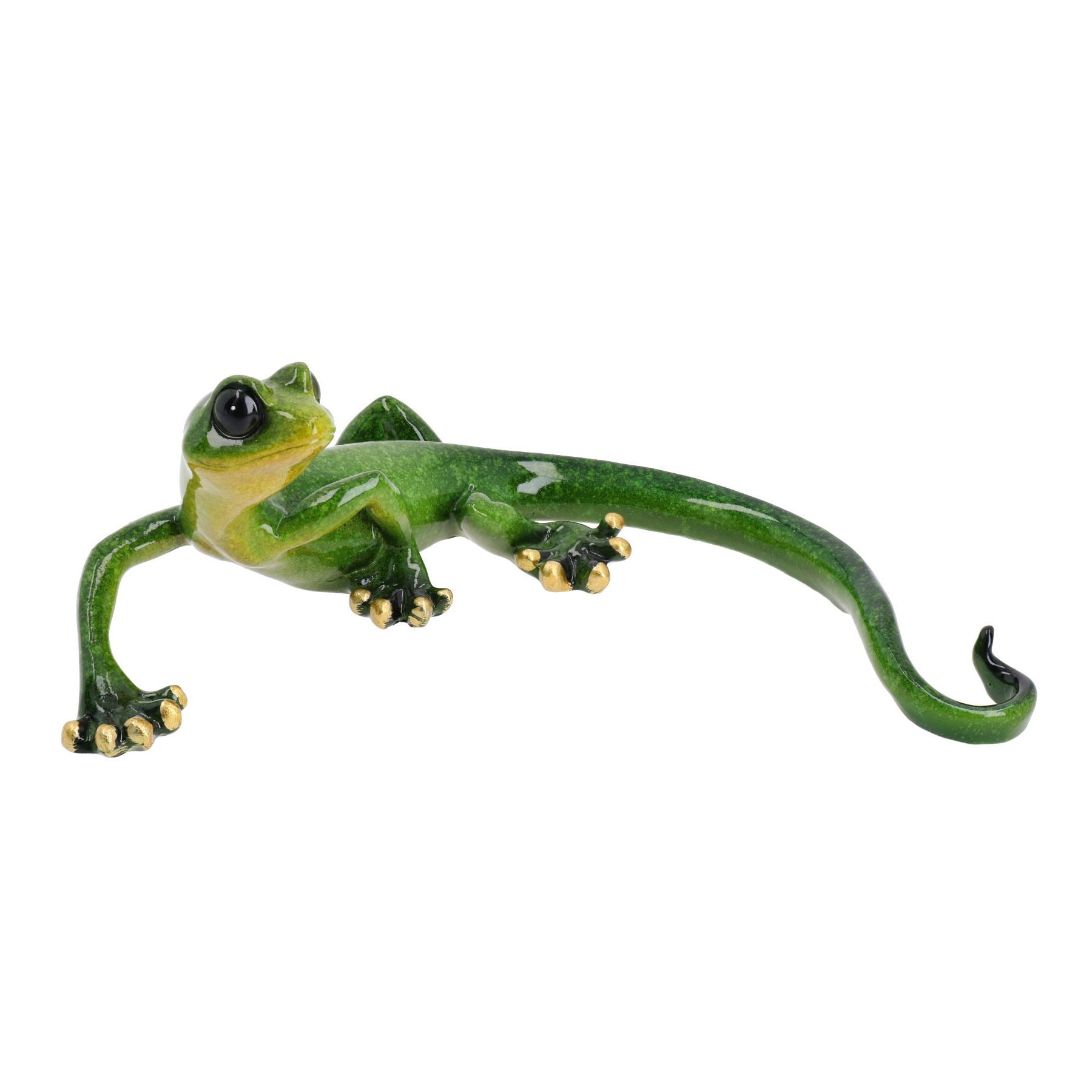 Green Speckled Gecko Lizard Resin Wall Shed Sculpture Statue House Medium
