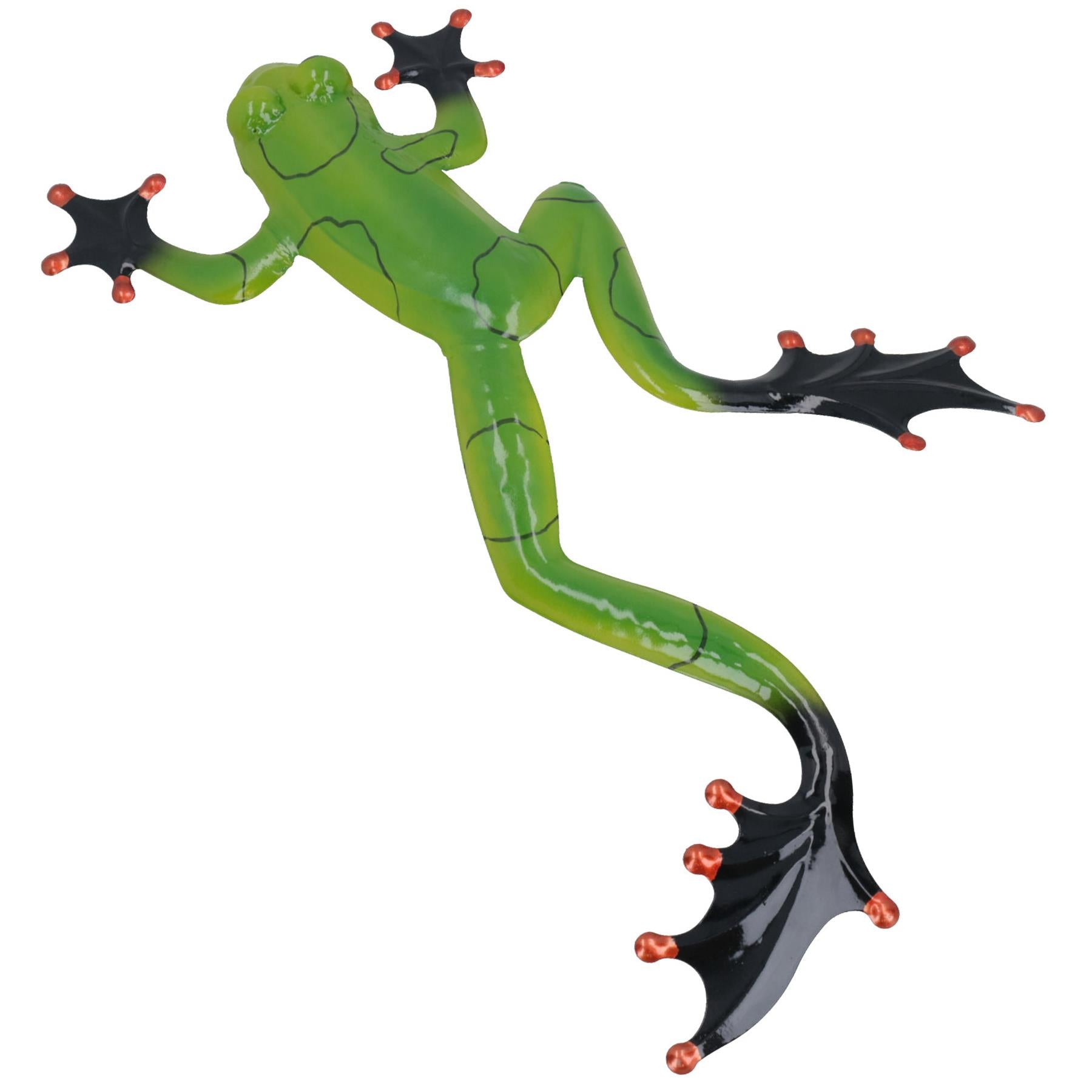 Décoration murale en métal en forme de grenouille verte pour jardin ou maison, cadeau avec crochet de suspension