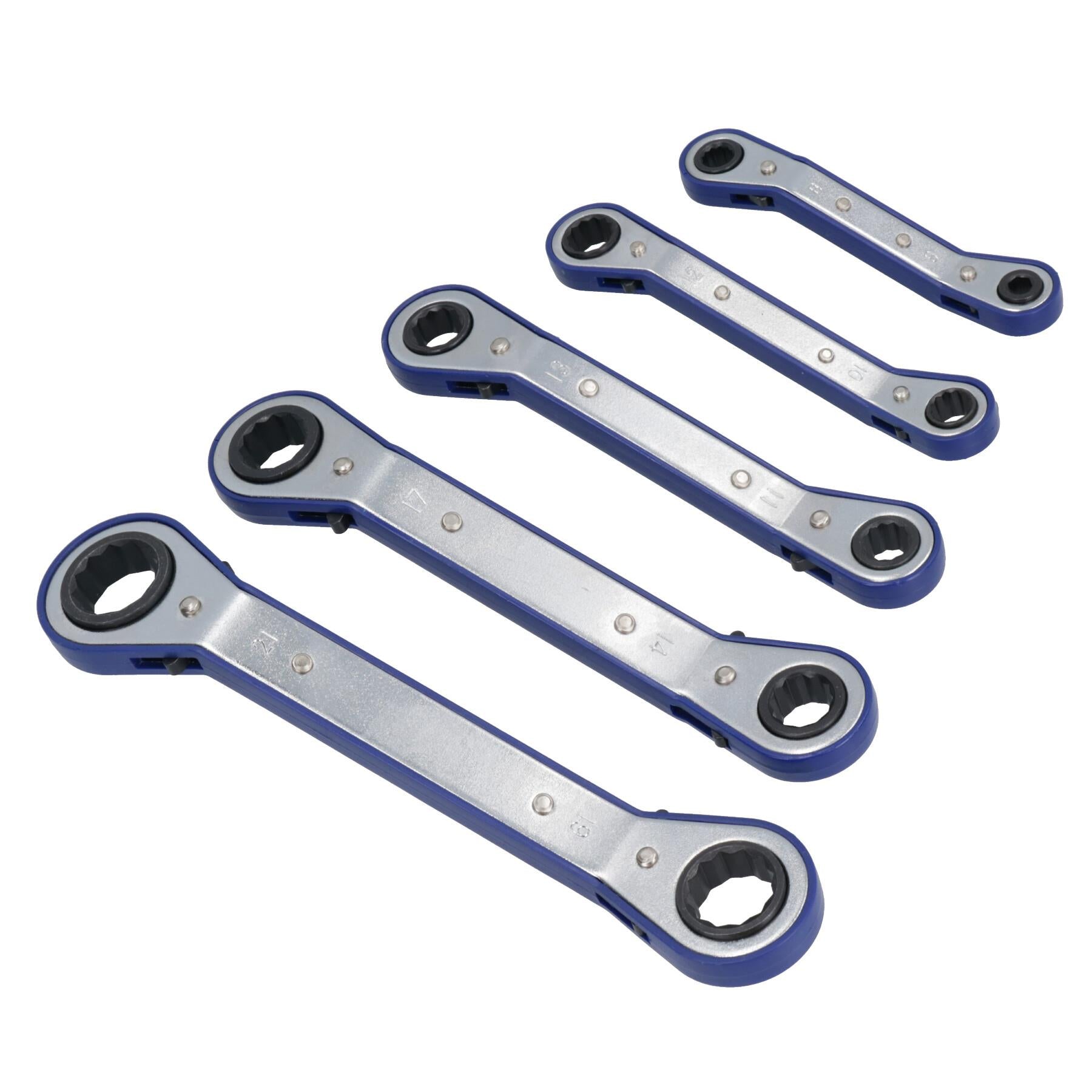 Clé polygonale à cliquet réversible métrique MM 6 mm – 21 mm 5 pièces