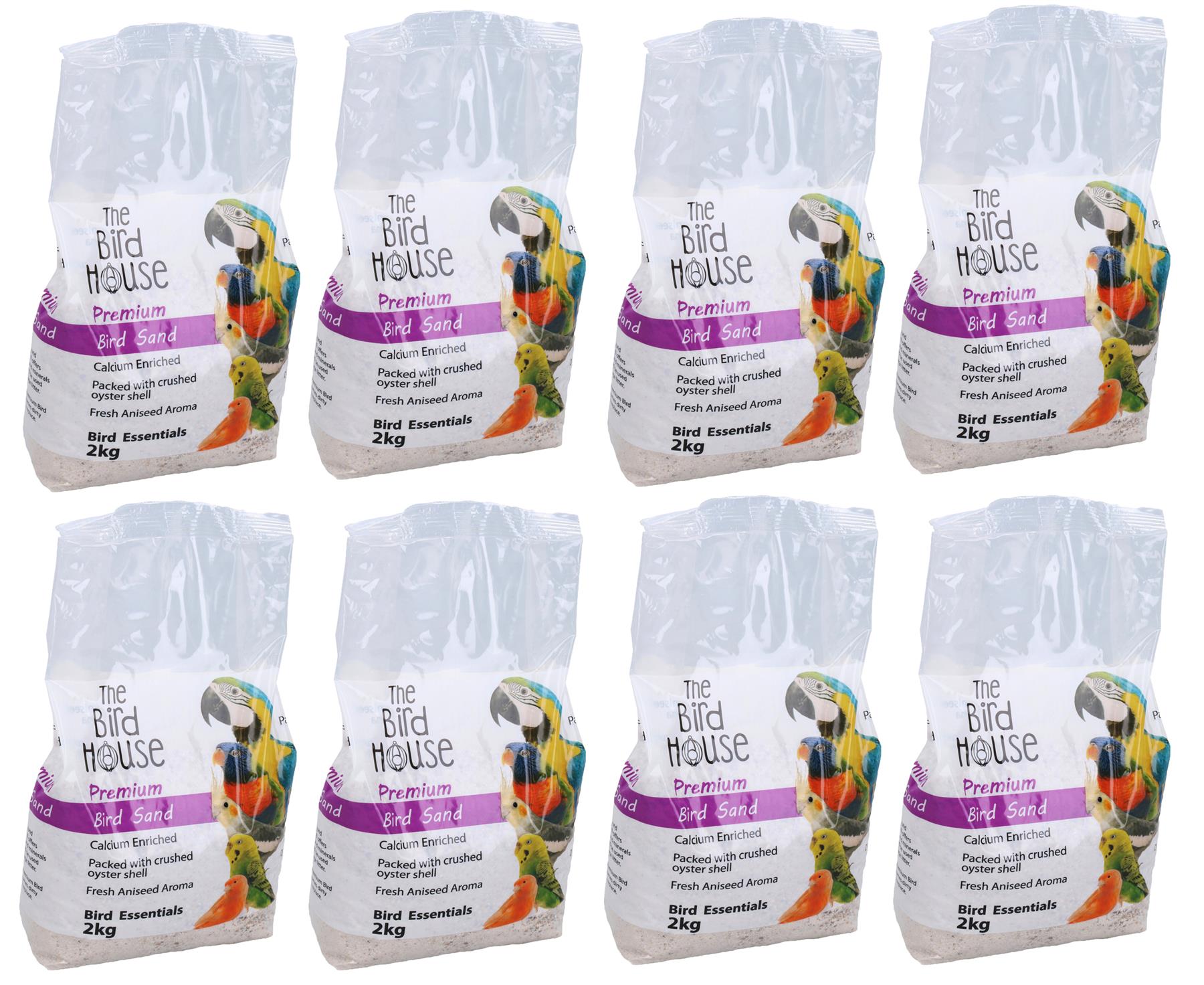 8PK 2kg Premium Parrot Bird Sand Calcium & Minerals Aid Digestion Cage Litter