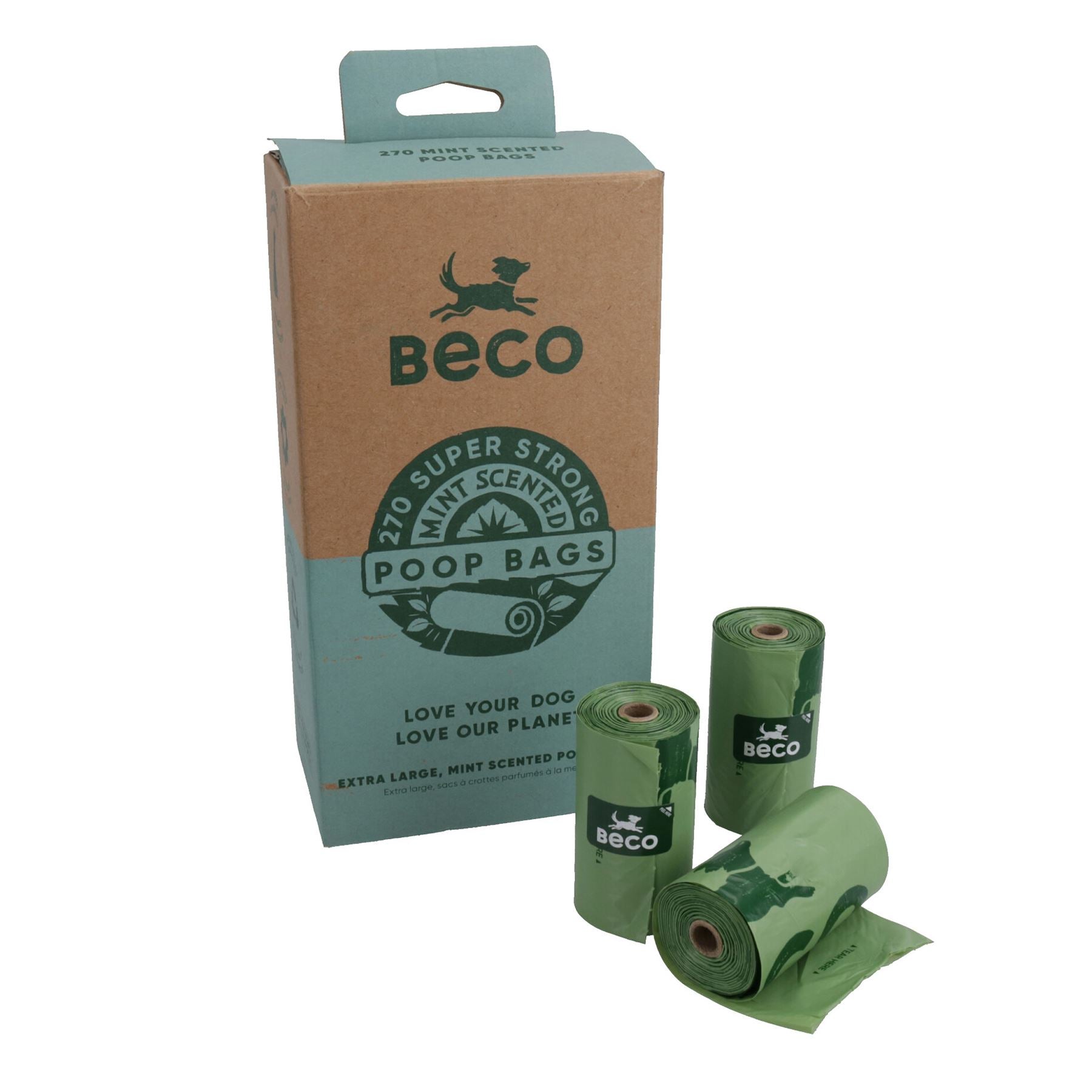 Sacs à déjections canines écologiques, durables, anti-fuites, parfumés à la menthe, 270 sacs