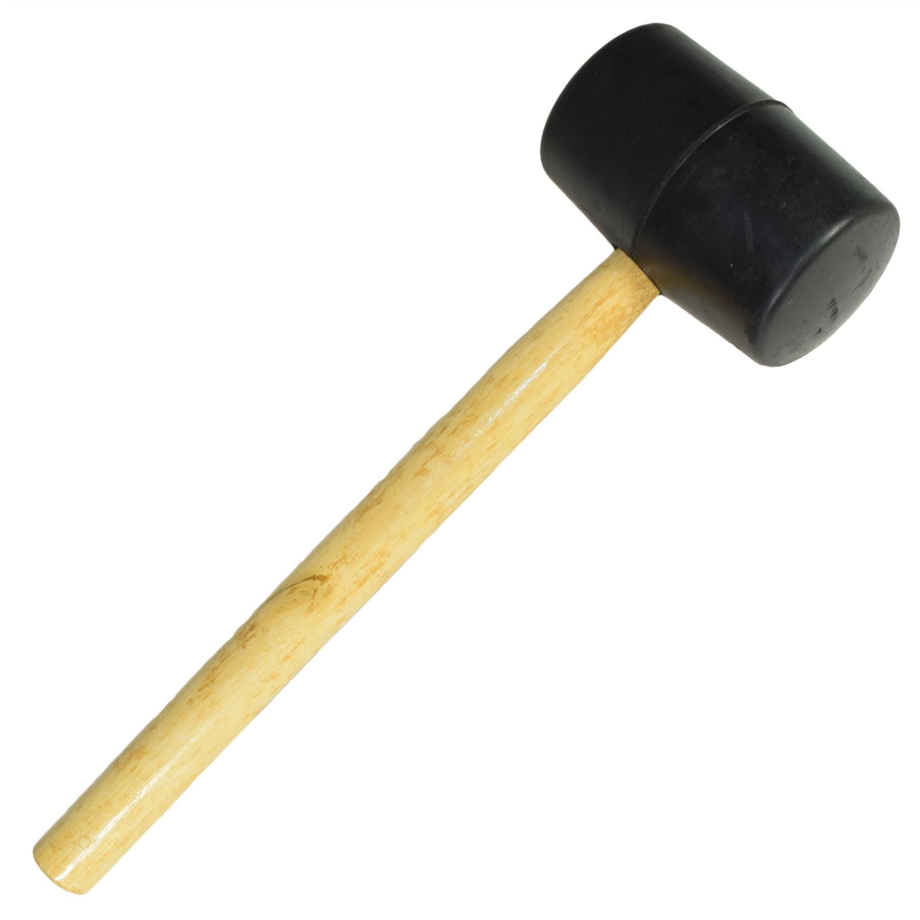 16oz Black Rubber Mallet Non Marking With Wooden Handle Shaft Tent Pegs