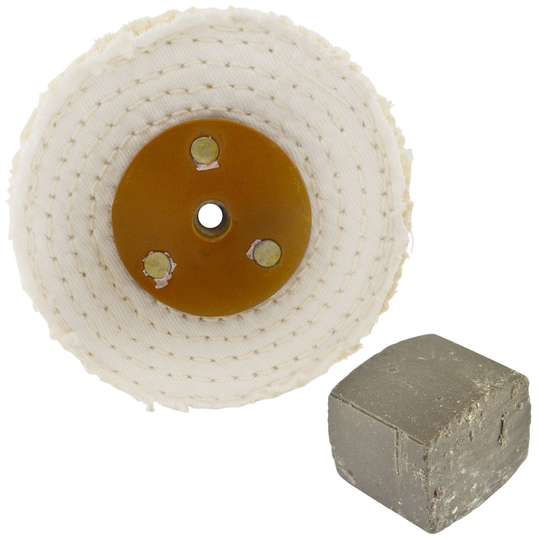 Balai de polissage à coupe rapide en sisal grossier 4" x 1,5" 3 rangées avec composé 250 g
