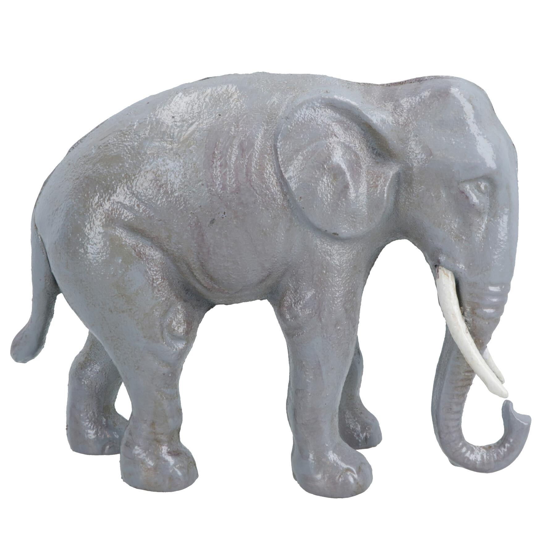 Elephant Money Bank Box Cast Iron Coin Cash Change Jar Animal Safari Africa