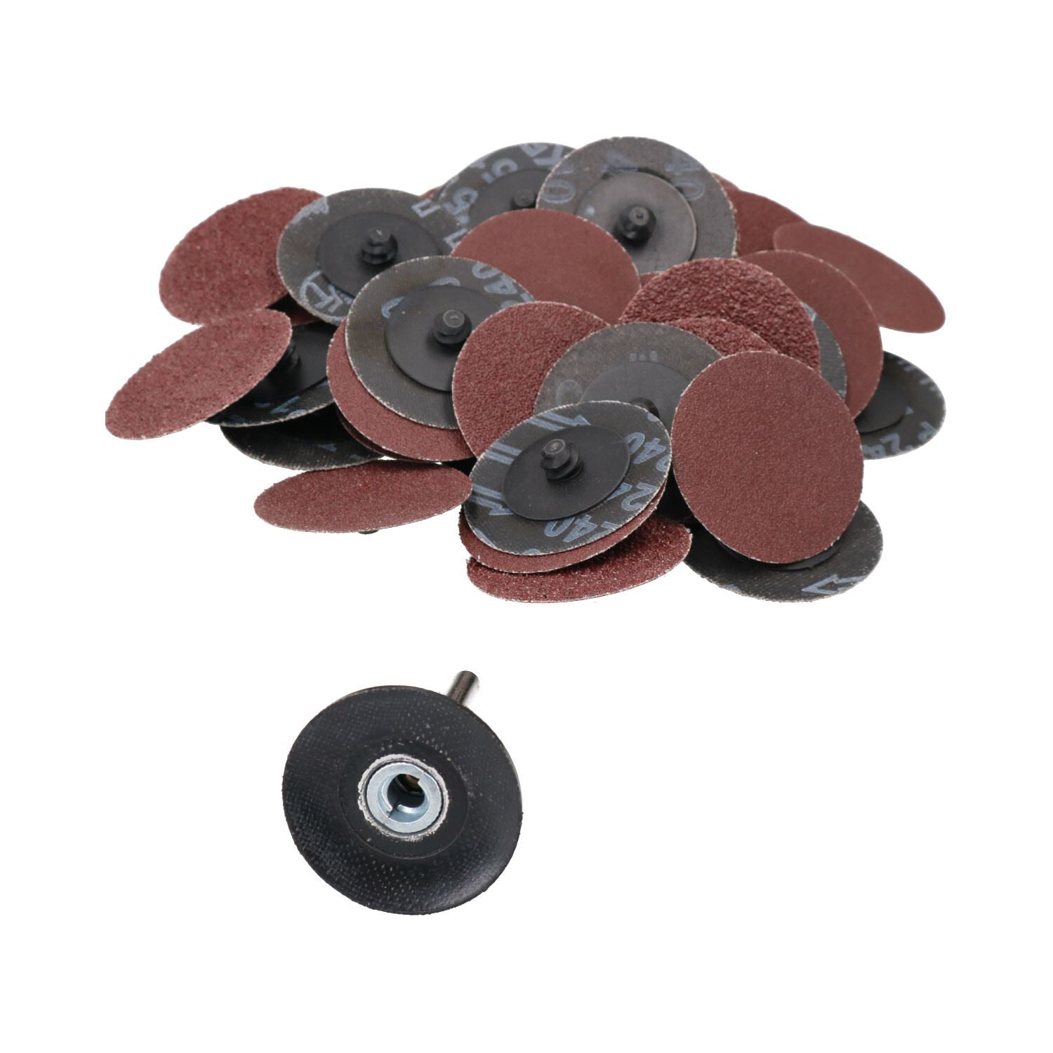 50 mm Schnellwechsel-Schleifscheiben, Körnung 40 – 240, gemischt, 41-teiliges Set mit Adapter